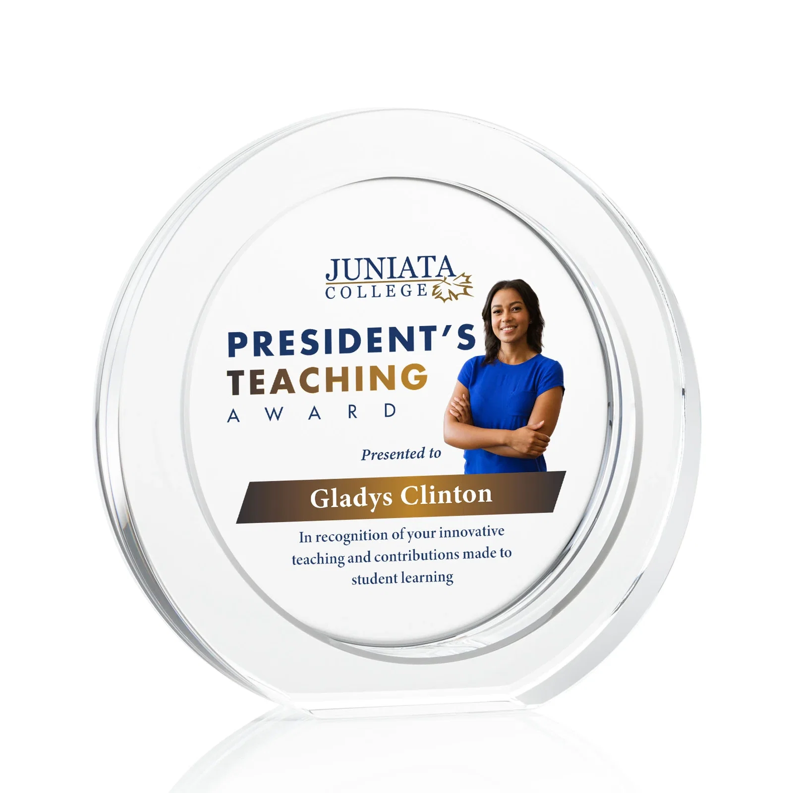 Custom Optical Crystal Award with a Deep Recessed Center, awards for safety achievement programs