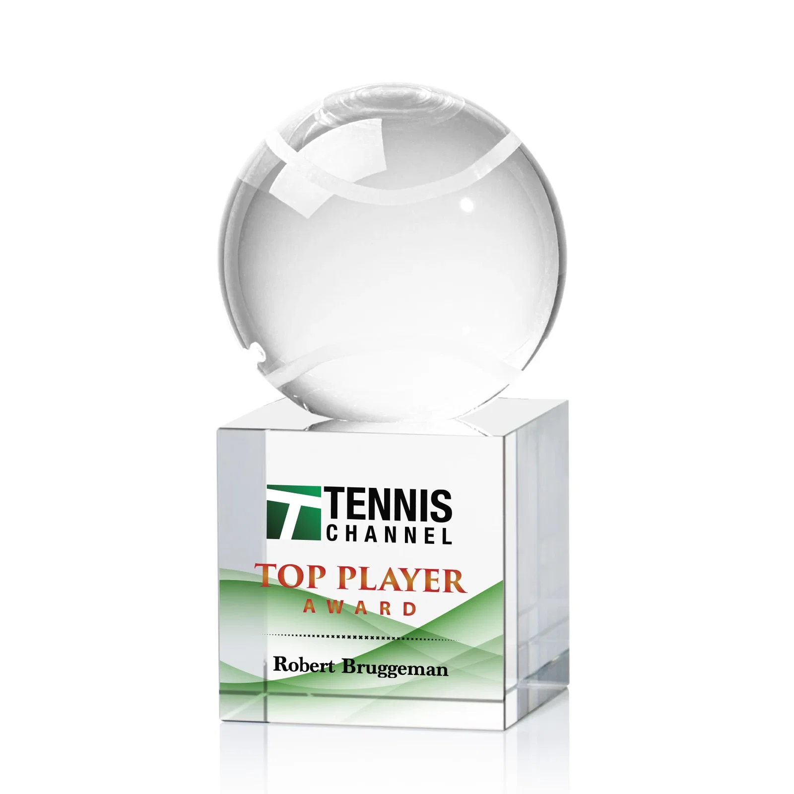 Custom Optical Crystal Tennis Ball Award for graduation ceremonies