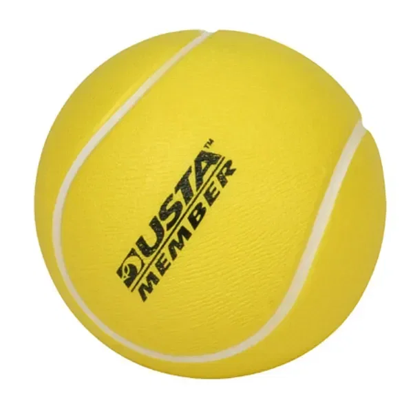 Custom tennis ball-shaped promotional stress reliever squeeze toy for branded sports club giveaways
