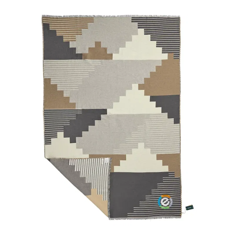 Custom Organic Cotton Peaks Woven Blanket - 86" x 55" — view 2