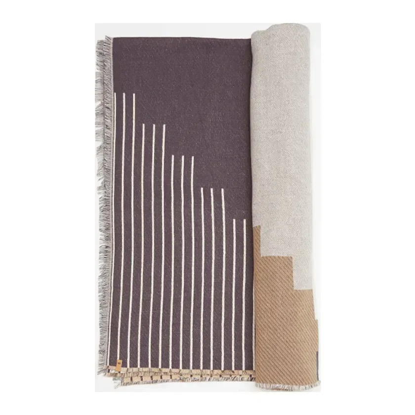 Custom Organic Cotton Peaks Woven Blanket - 86" x 55" — view 3