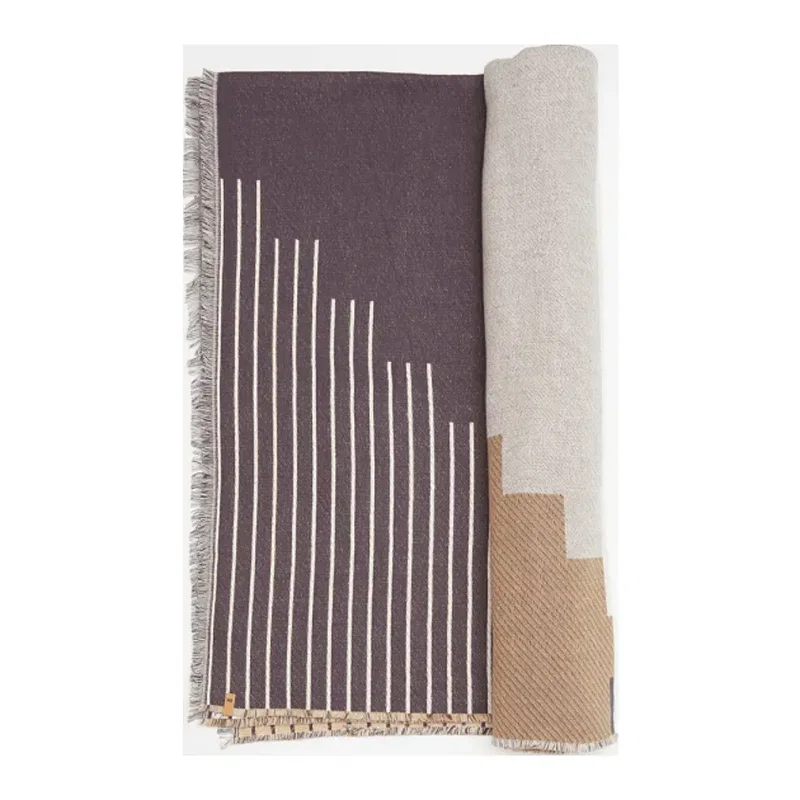 Custom Organic Cotton Peaks Woven Blanket - 86" x 55" — view 3