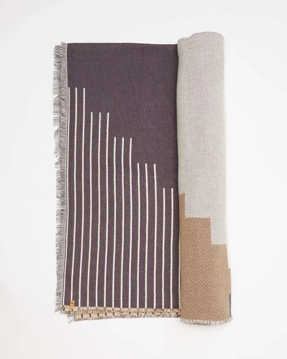 Custom Organic Cotton Peaks Woven Blanket - 86" x 55" — view 8