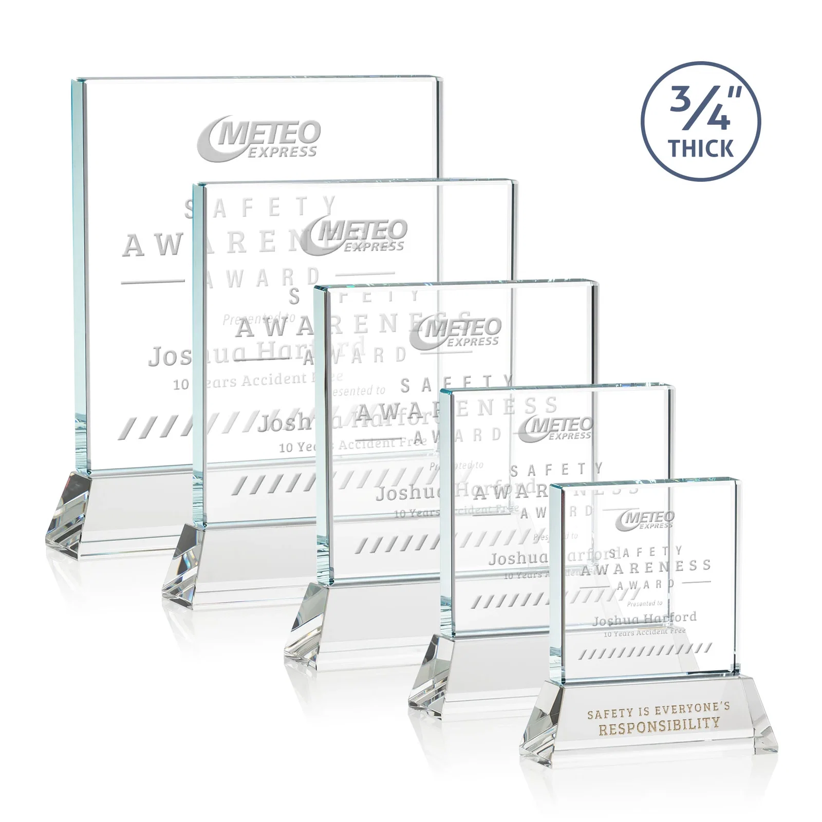 Custom Starfire Crystal Award with Decoration on Base and Crystal, awards for employee recognition