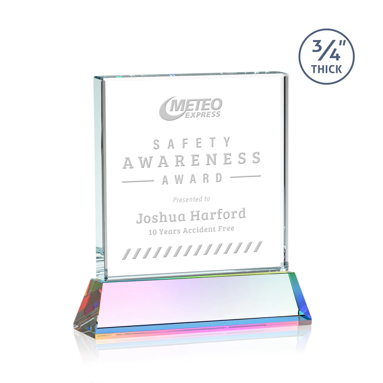 Personalized Starfire Crystal Award with Decoration on Base and Crystal, awards, with your logo for sales achievement awards