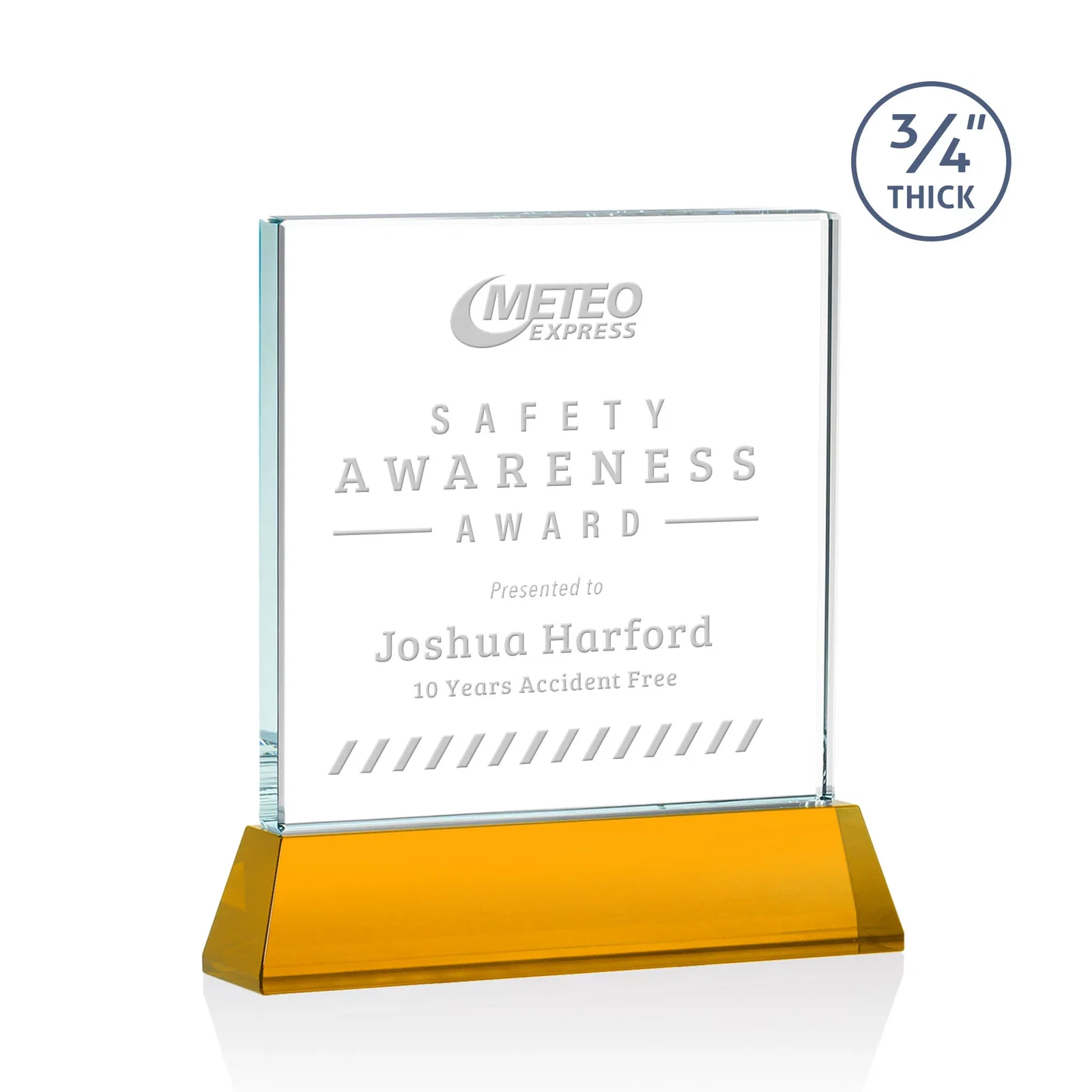 Custom Starfire Crystal Award with Decoration on Base and Crystal, awards for dealer and partner awards