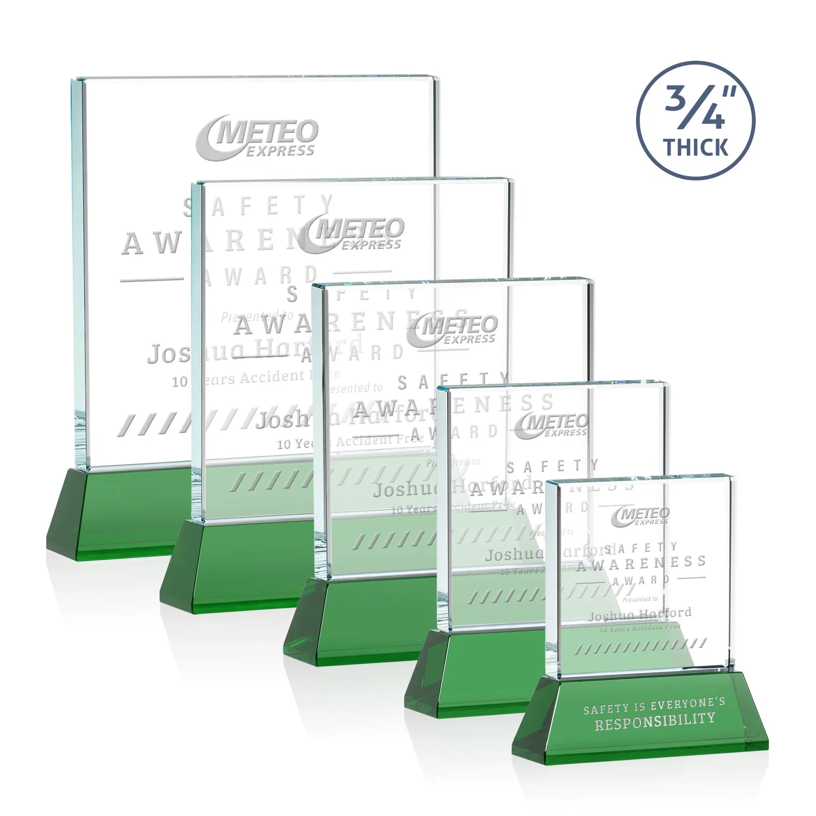 Personalized Starfire Crystal Award with Decoration on Base and Crystal, awards for employee recognition