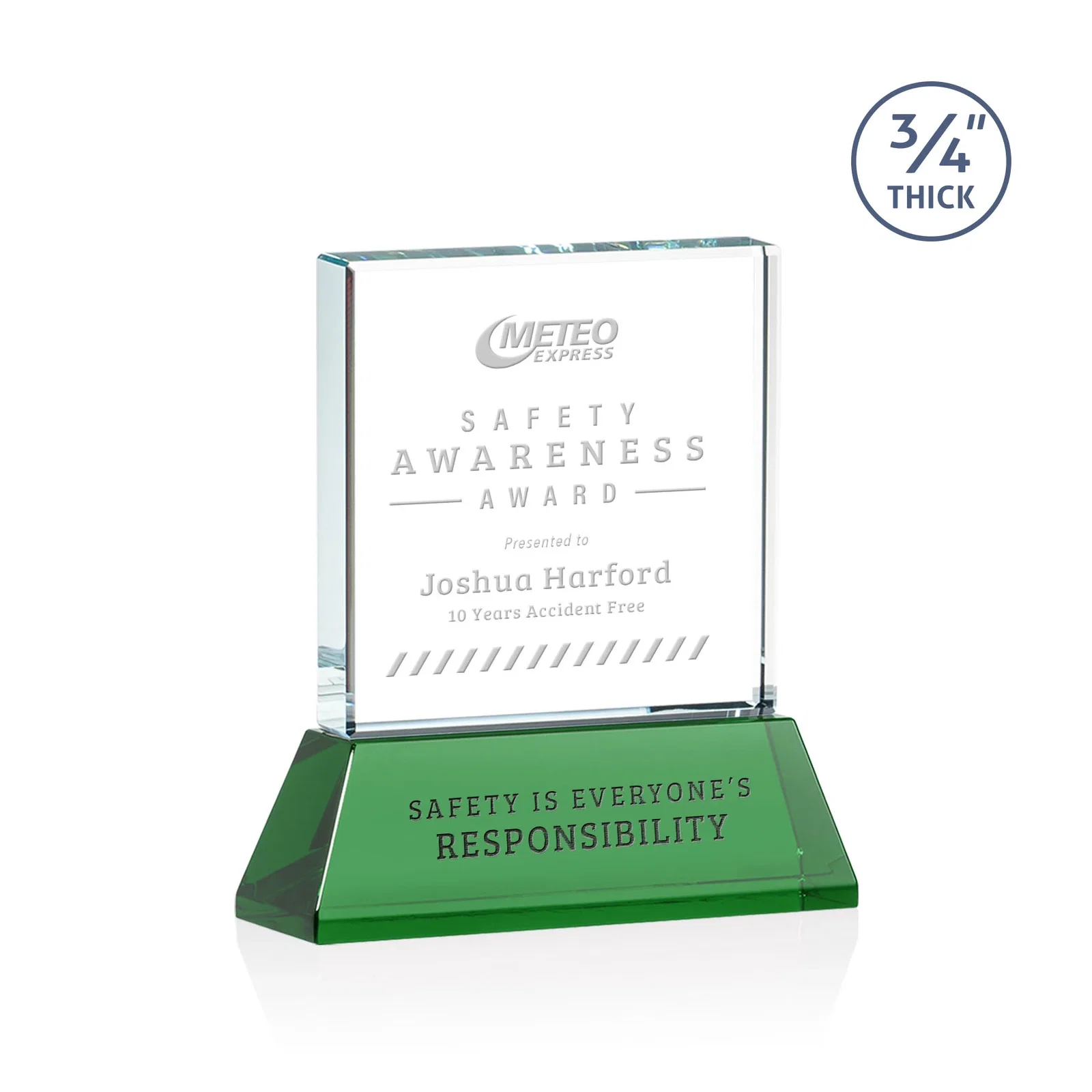 Personalized Starfire Crystal Award with Decoration on Base and Crystal, awards for corporate award ceremonies