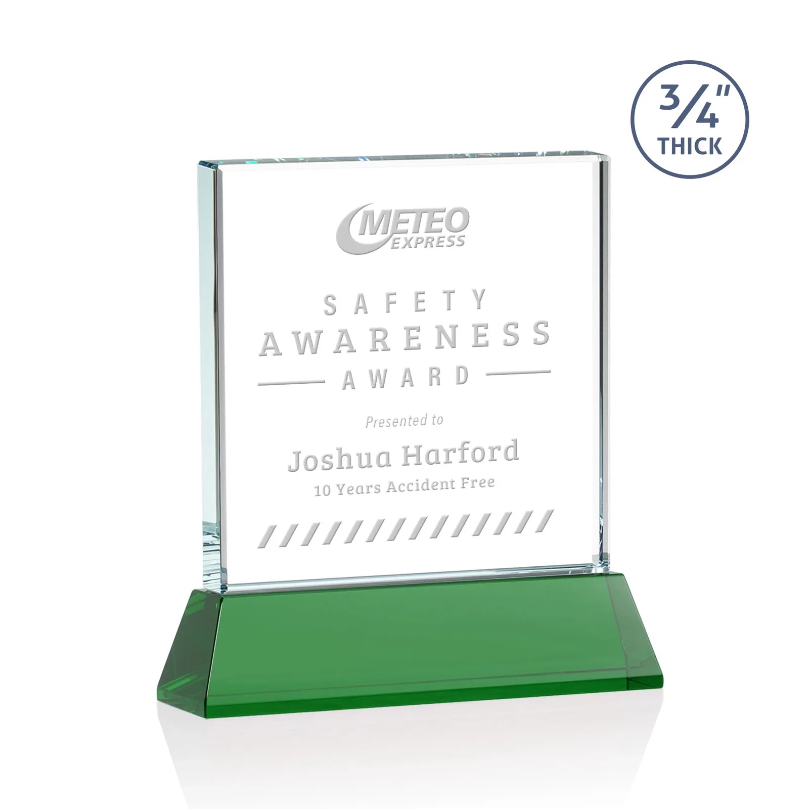 Personalized Starfire Crystal Award with Decoration on Base and Crystal, awards for sales achievement awards
