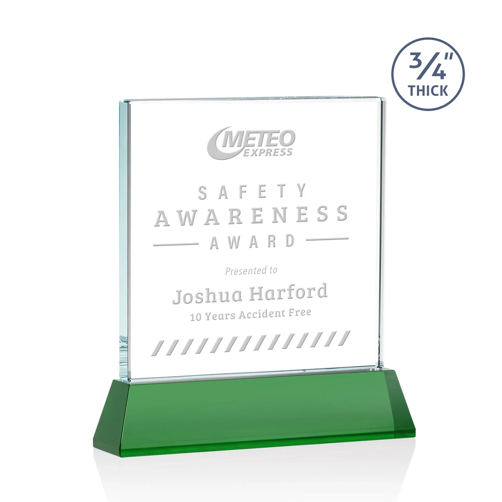 Personalized Starfire Crystal Award with Decoration on Base and Crystal, awards for retirement presentations