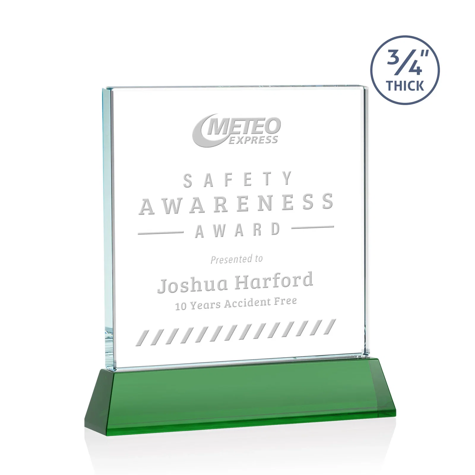 Personalized Starfire Crystal Award with Decoration on Base and Crystal, awards for team milestone celebrations