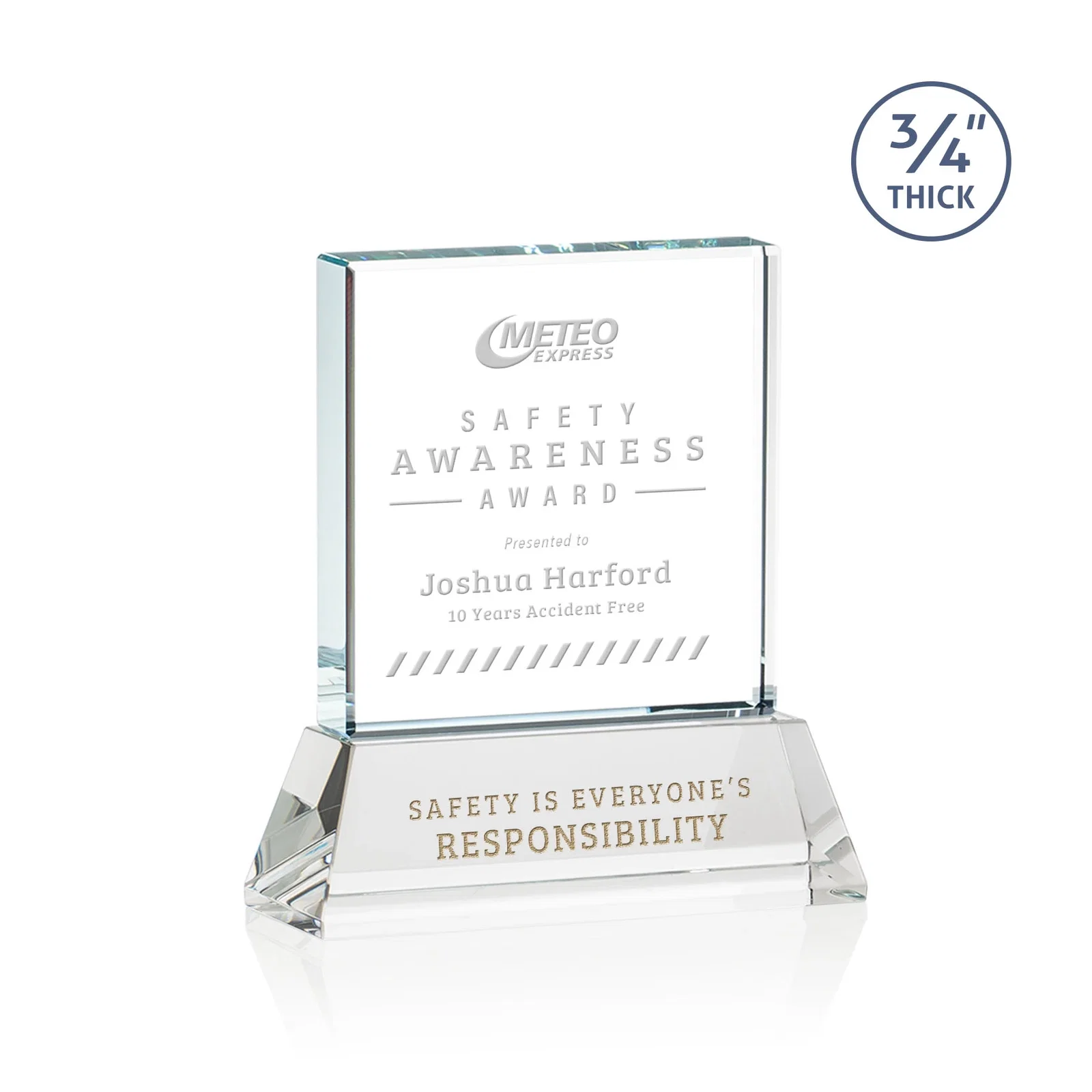 Custom Starfire Crystal Award with Decoration on Base and Crystal, awards for corporate award ceremonies