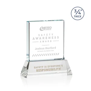 Starfire Crystal Award with Decoration on Base and Crystal
