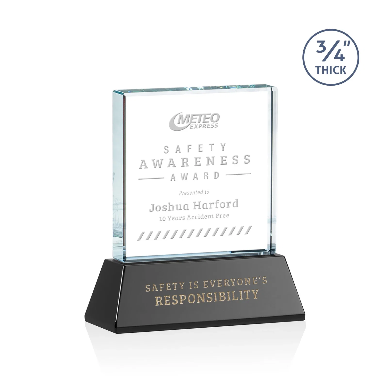 Personalized Starfire Crystal Award with Decoration on Base and Crystal, awards for graduation ceremonies