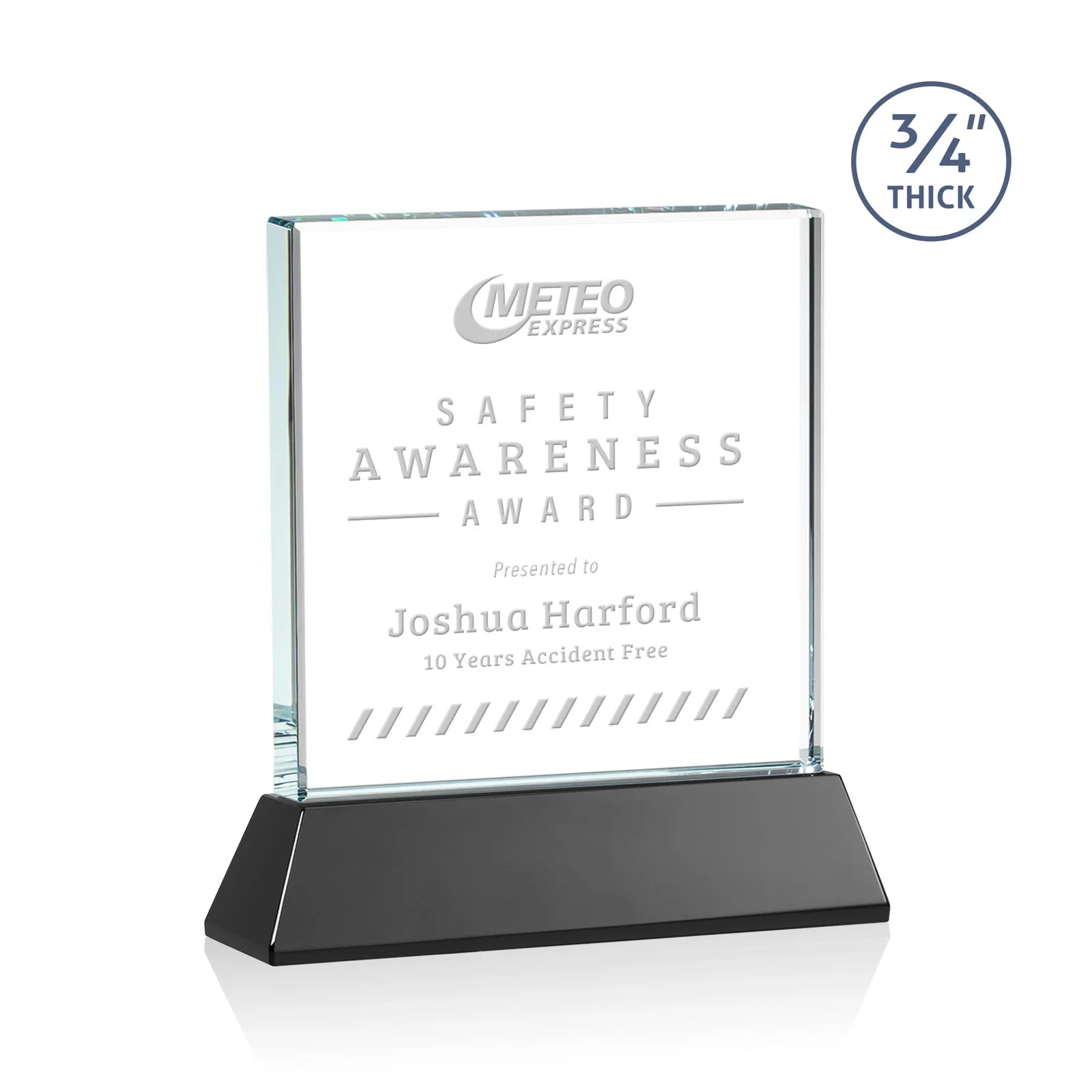 Personalized Starfire Crystal Award with Decoration on Base and Crystal, awards for volunteer appreciation