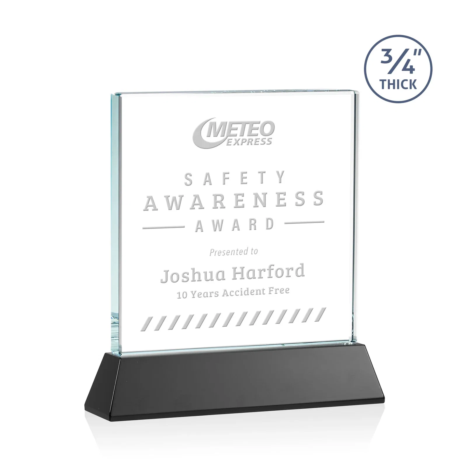 Personalized Starfire Crystal Award with Decoration on Base and Crystal, awards for dealer and partner awards