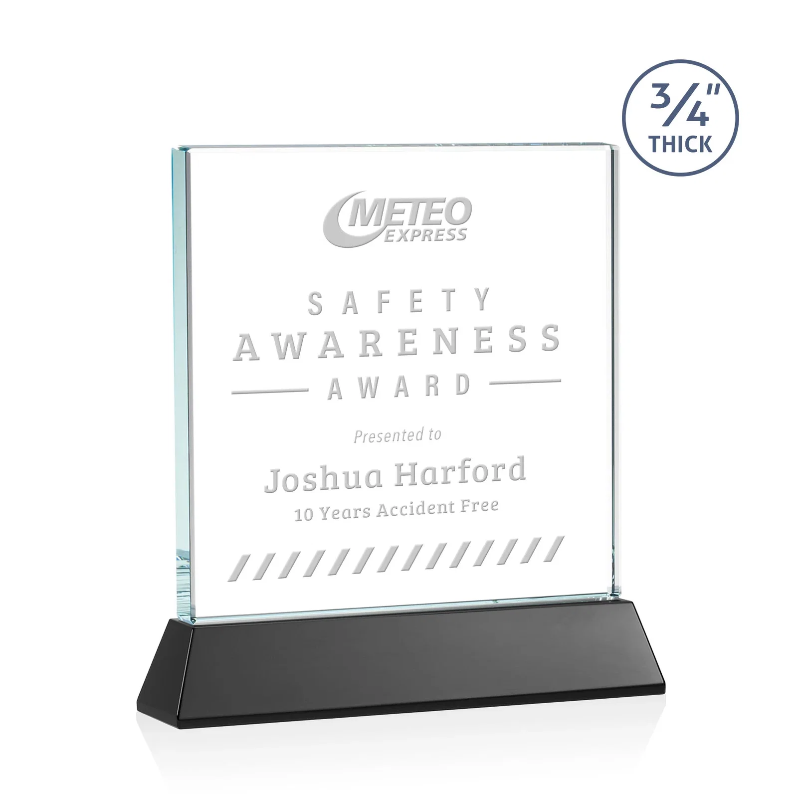 Personalized Starfire Crystal Award with Decoration on Base and Crystal, awards for company anniversary events