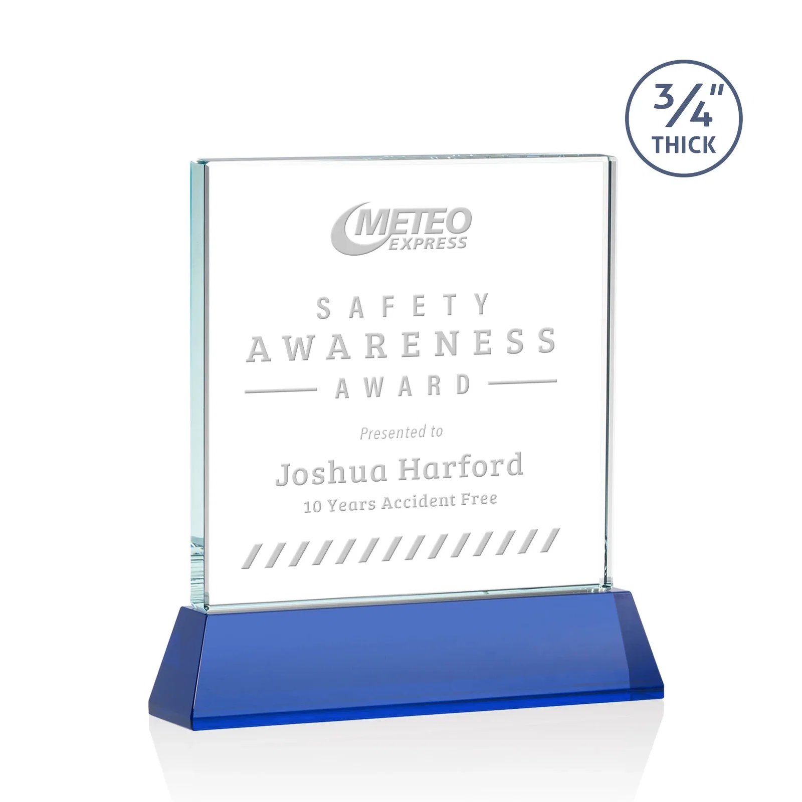 Promotional Starfire Crystal Award with Decoration on Base and Crystal, awards for retirement presentations