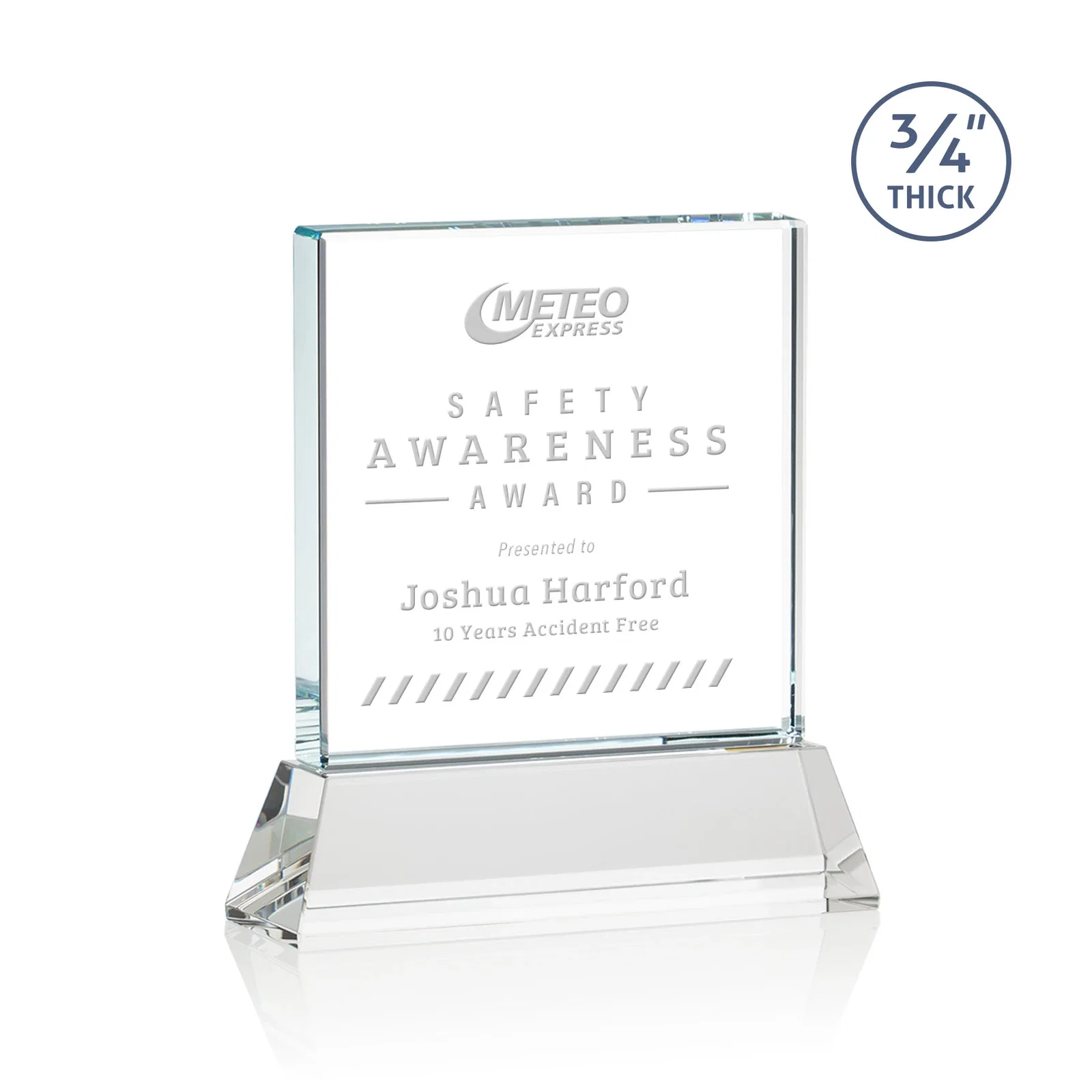 Custom Starfire Crystal Award with Decoration on Base and Crystal, awards for service anniversary gifts
