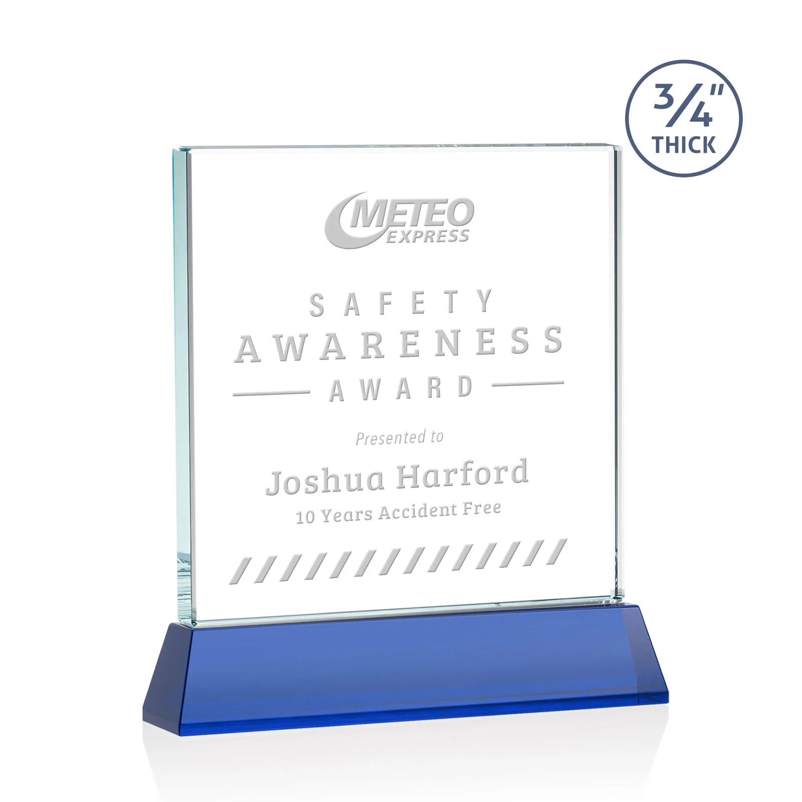 Promotional Starfire Crystal Award with Decoration on Base and Crystal, awards for team milestone celebrations