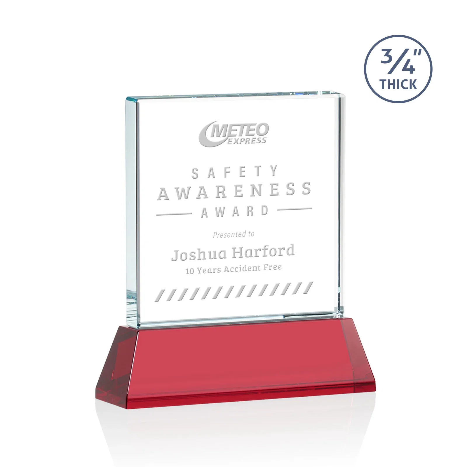 Promotional Starfire Crystal Award with Decoration on Base and Crystal, awards for safety achievement programs