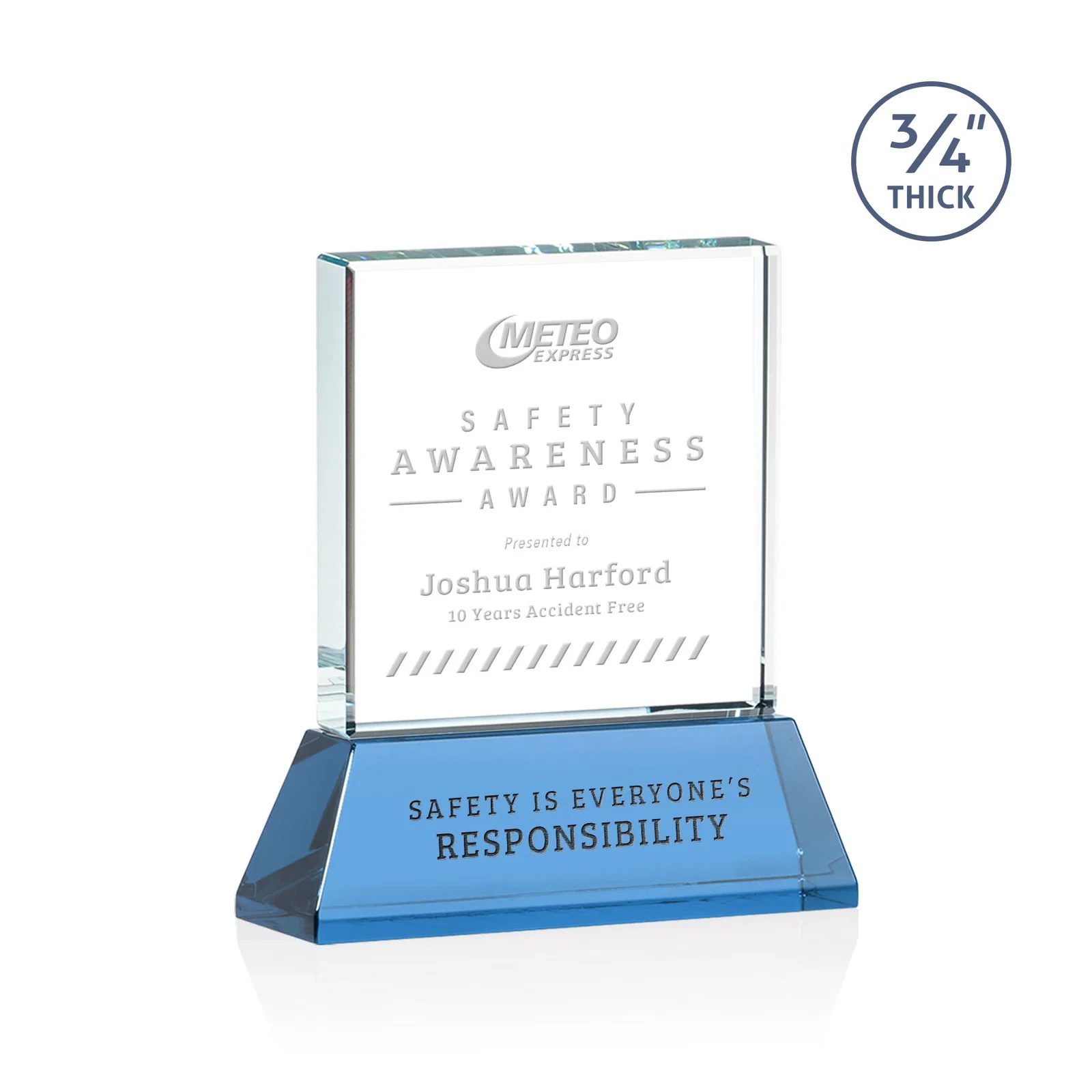Branded Starfire Crystal Award with Decoration on Base and Crystal, awards for corporate award ceremonies