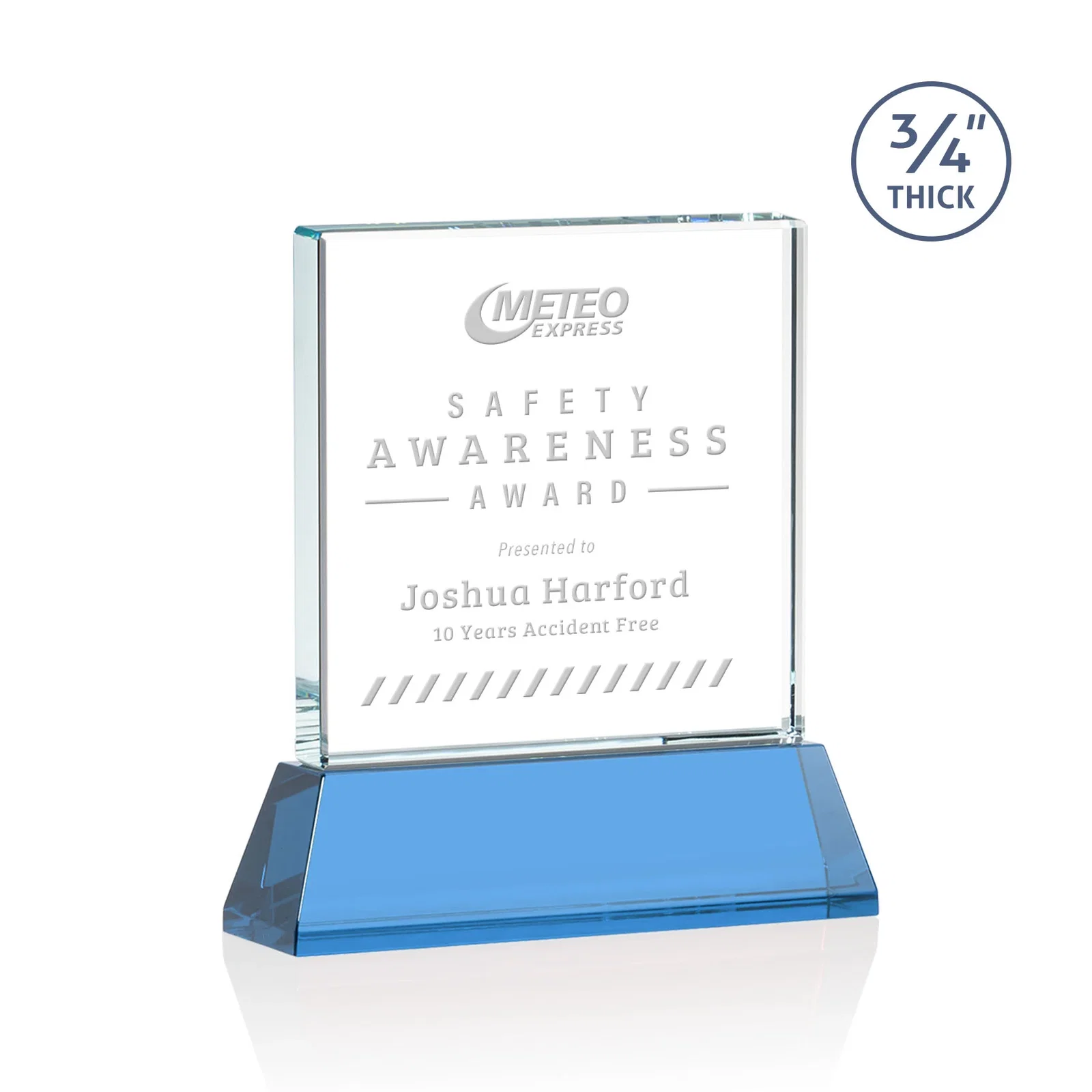 Branded Starfire Crystal Award with Decoration on Base and Crystal, awards for service anniversary gifts