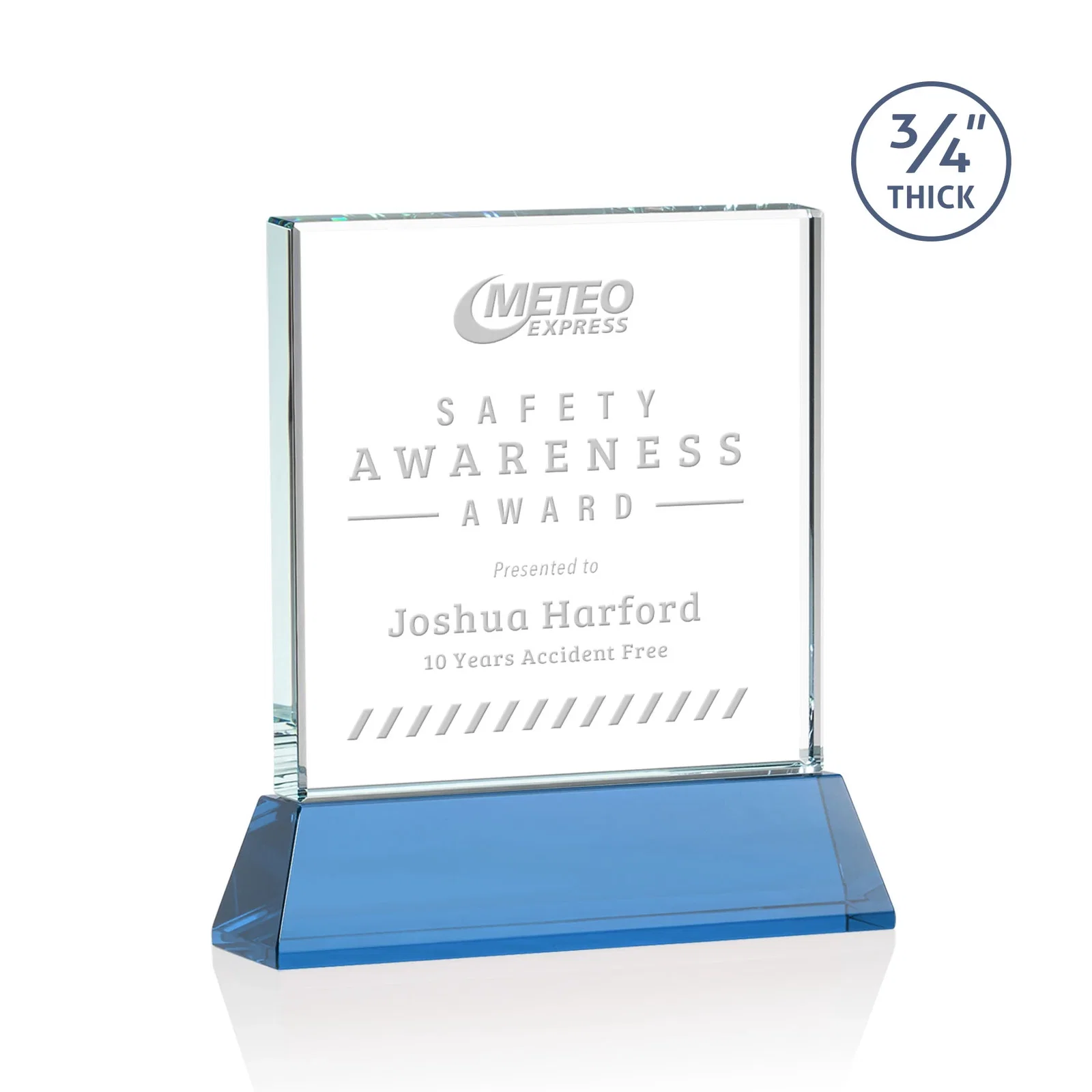 Branded Starfire Crystal Award with Decoration on Base and Crystal, awards for sales achievement awards