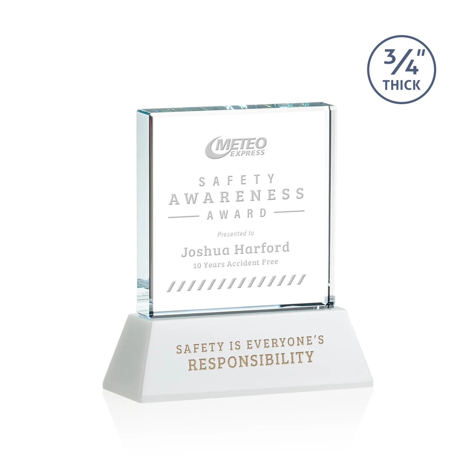 Branded Starfire Crystal Award with Decoration on Base and Crystal, awards for graduation ceremonies