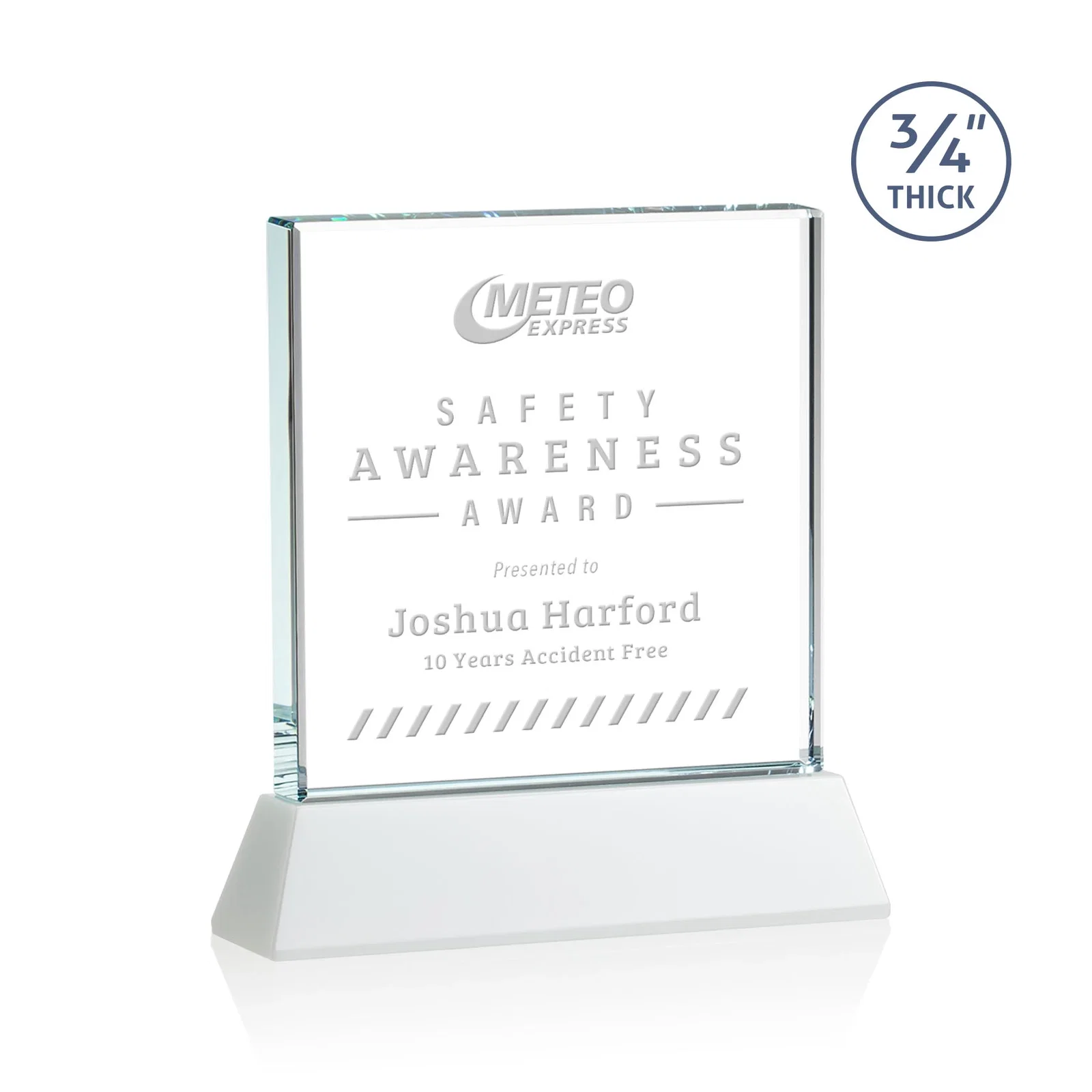 Branded Starfire Crystal Award with Decoration on Base and Crystal, awards for volunteer appreciation