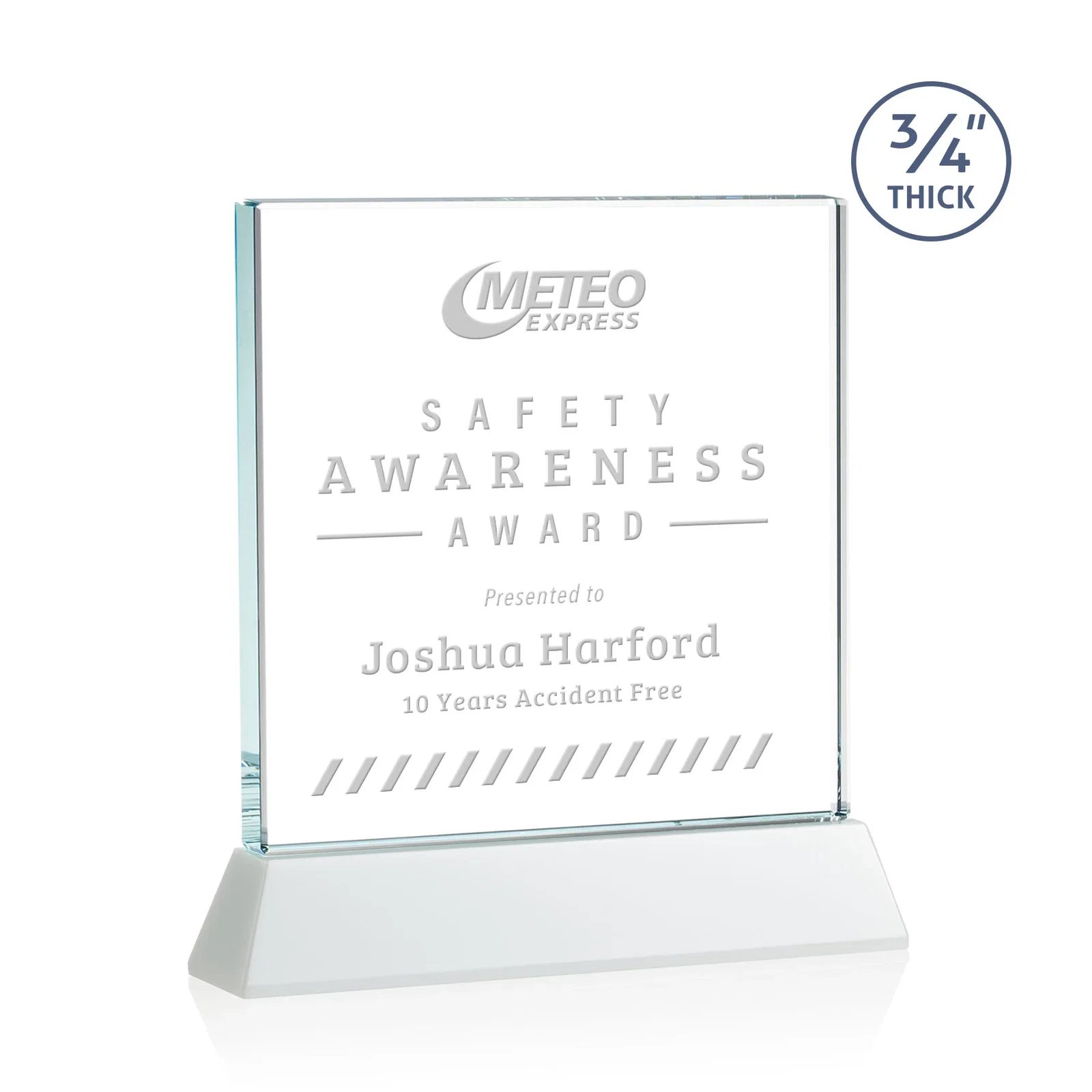 Branded Starfire Crystal Award with Decoration on Base and Crystal, awards for company anniversary events