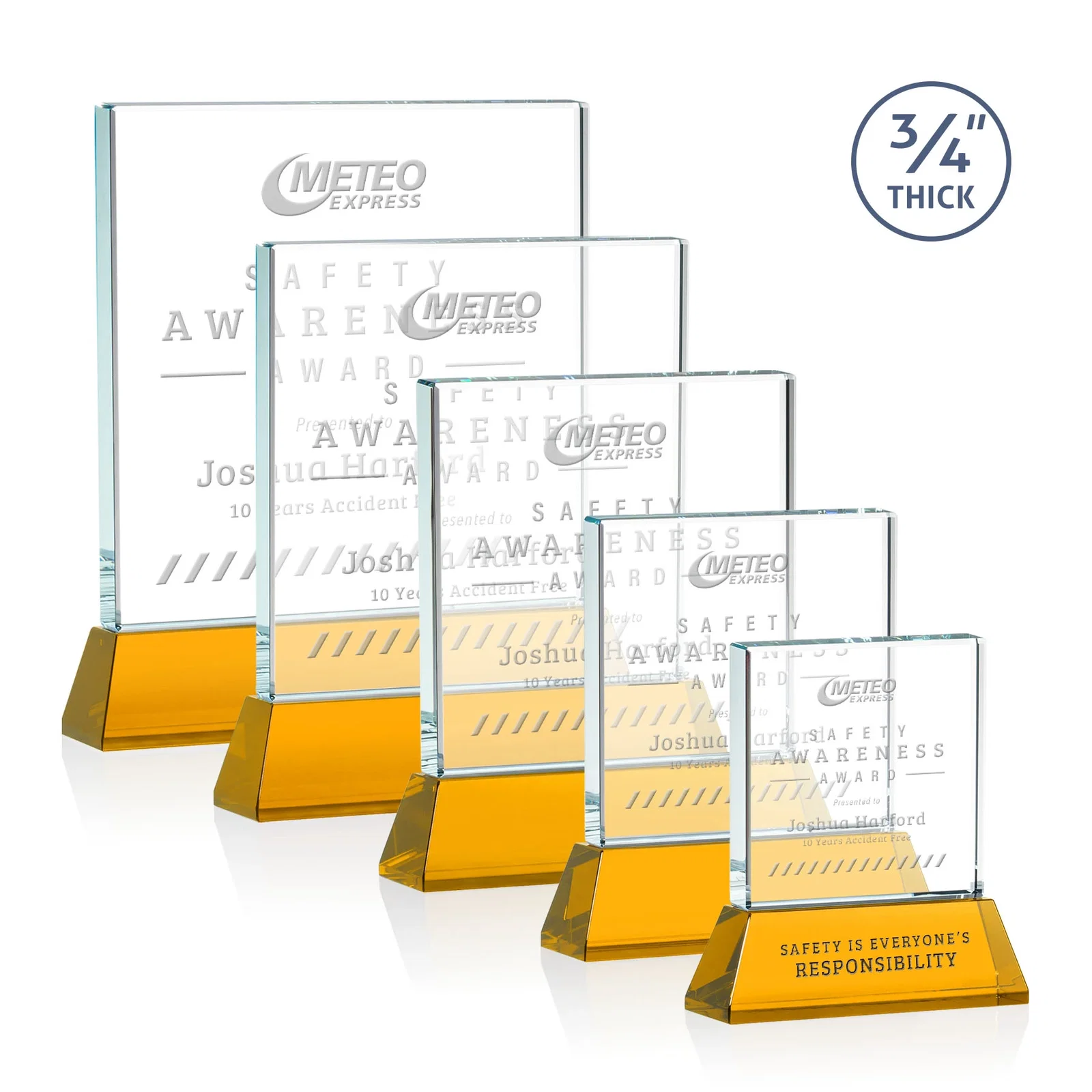 Custom Starfire Crystal Award with Decoration on Base and Crystal, awards for donor appreciation