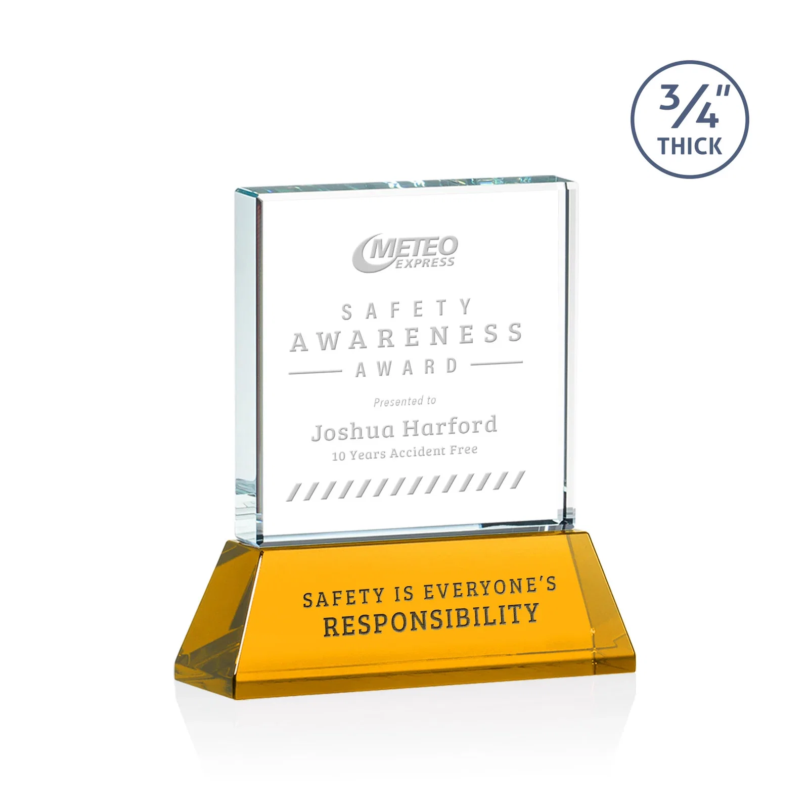 Custom Starfire Crystal Award with Decoration on Base and Crystal, awards for graduation ceremonies