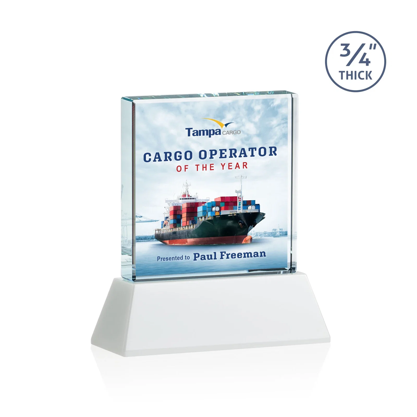 Custom Starfire Crystal Award with Decoration on Base and Crystal, awards, with your logo for graduation ceremonies