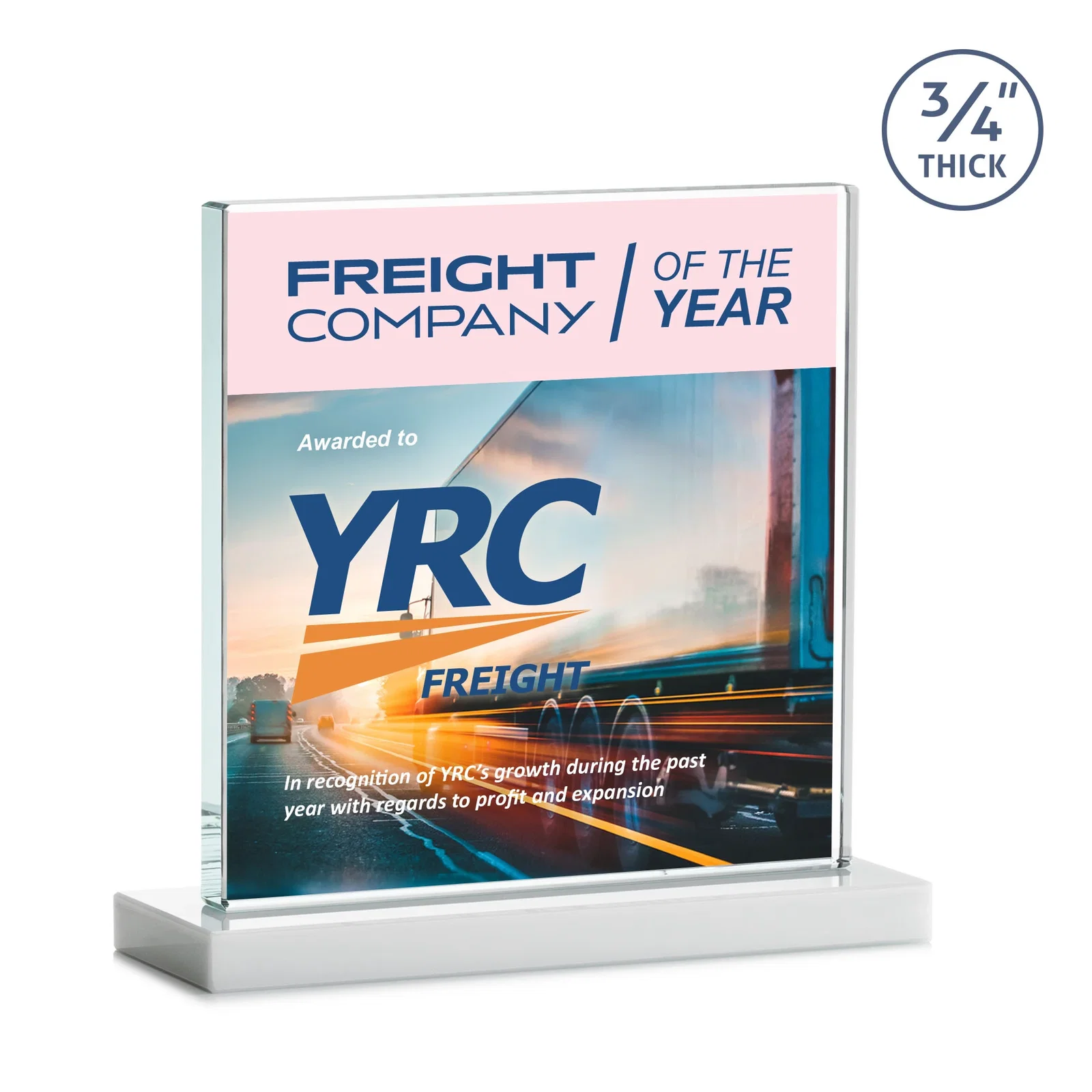 Personalized Jade Glass Square Award With Continuous Matching Base, with your logo for retirement presentations