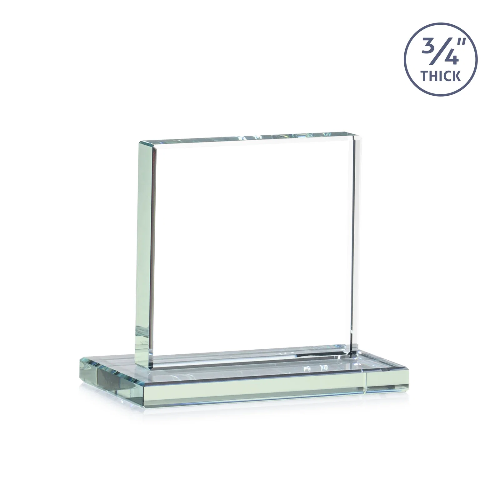 Personalized Jade Glass Square Award With Continuous Matching Base, with your logo for team milestone celebrations