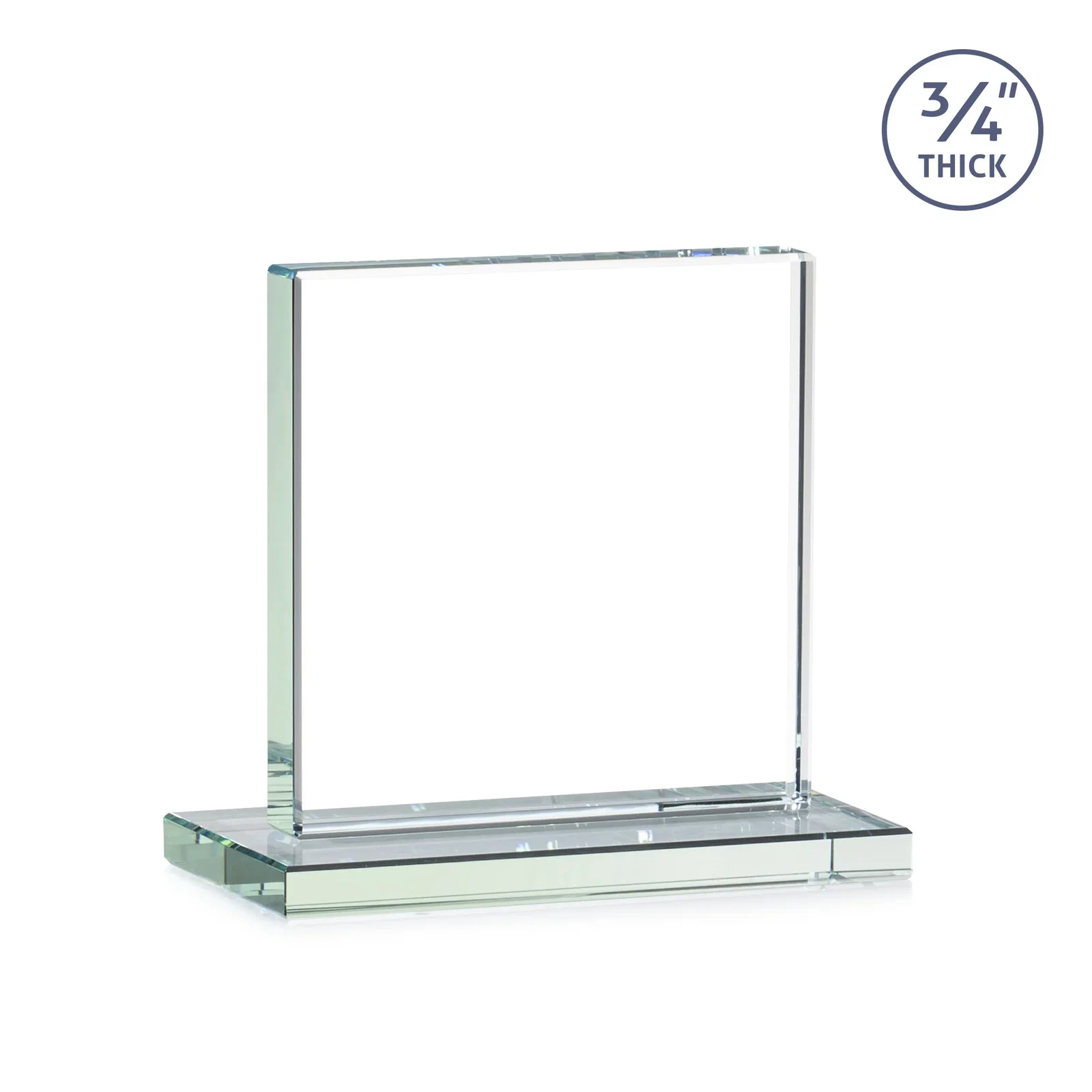 Personalized Jade Glass Square Award With Continuous Matching Base, with your logo for donor appreciation