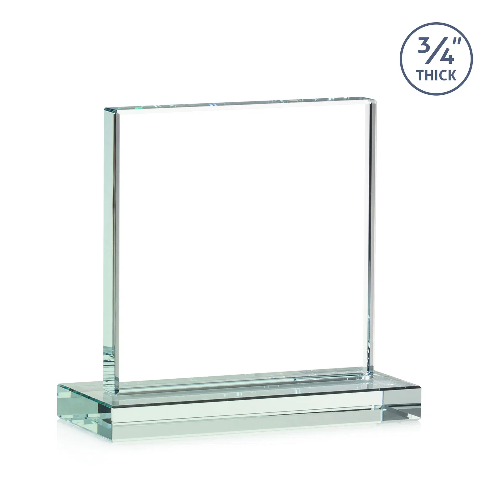 Personalized Jade Glass Square Award With Continuous Matching Base, with your logo for graduation ceremonies