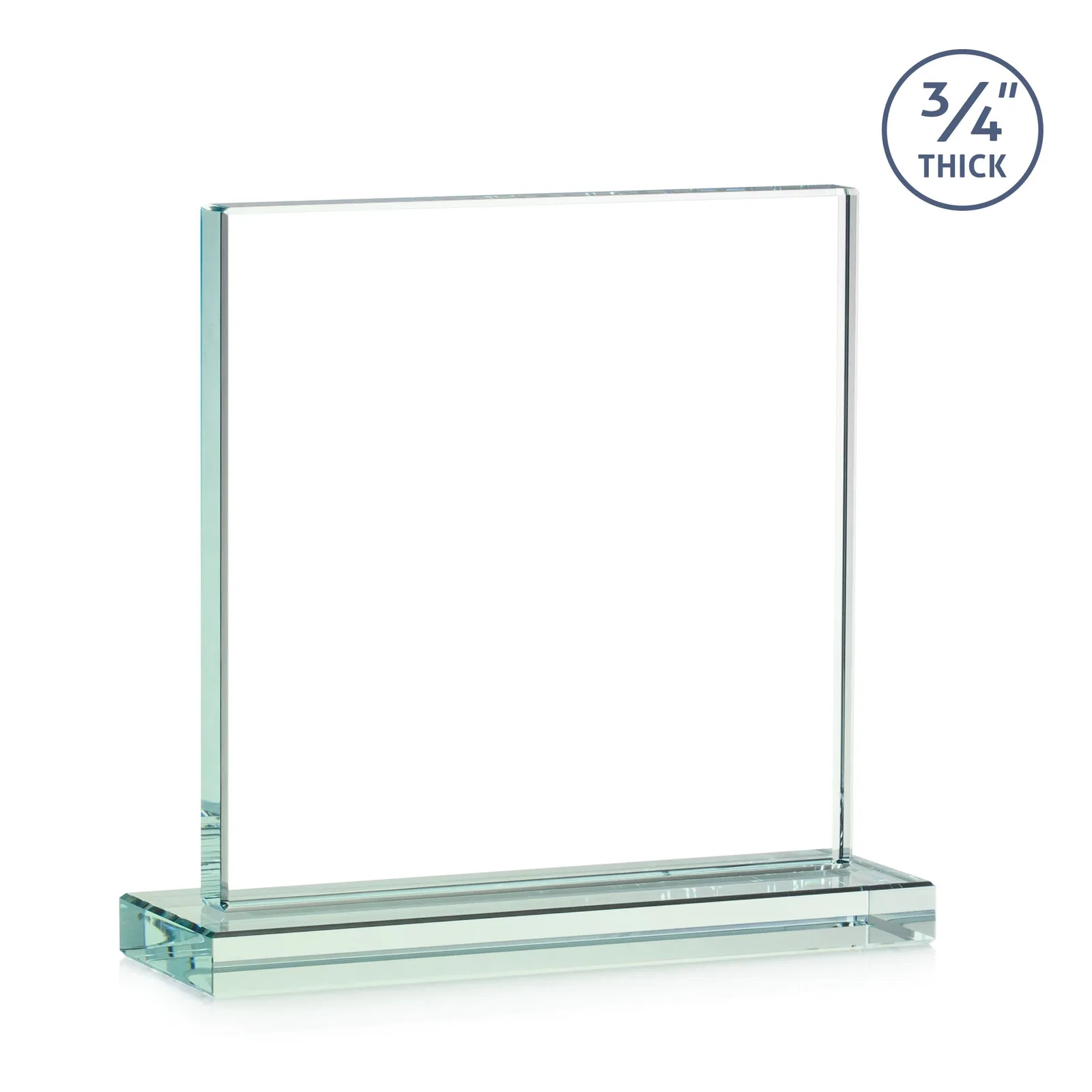 Personalized Jade Glass Square Award With Continuous Matching Base, with your logo for safety achievement programs