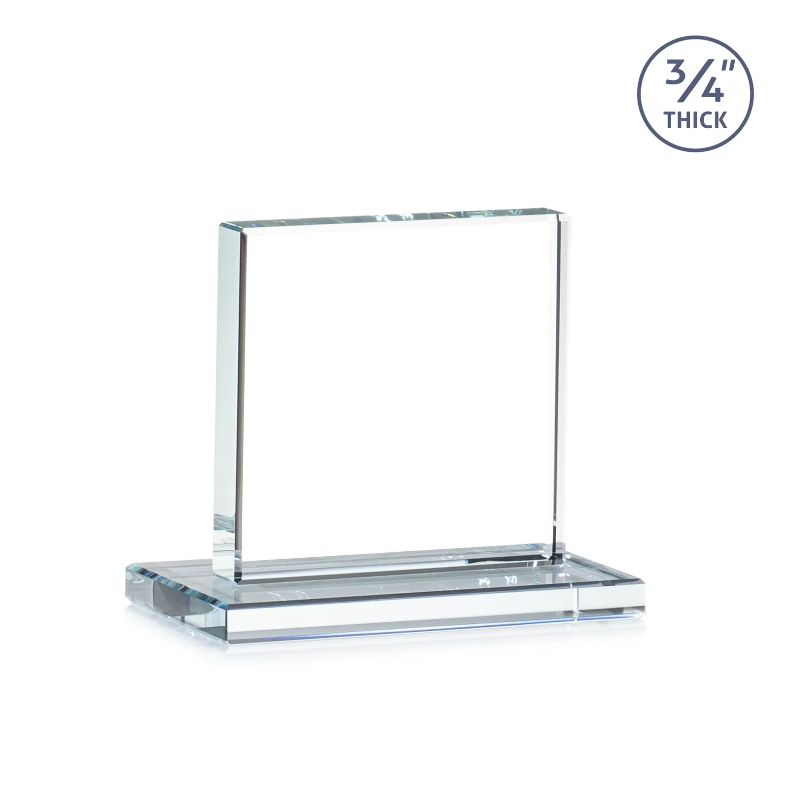 Personalized Jade Glass Square Award With Continuous Matching Base, with your logo for volunteer appreciation