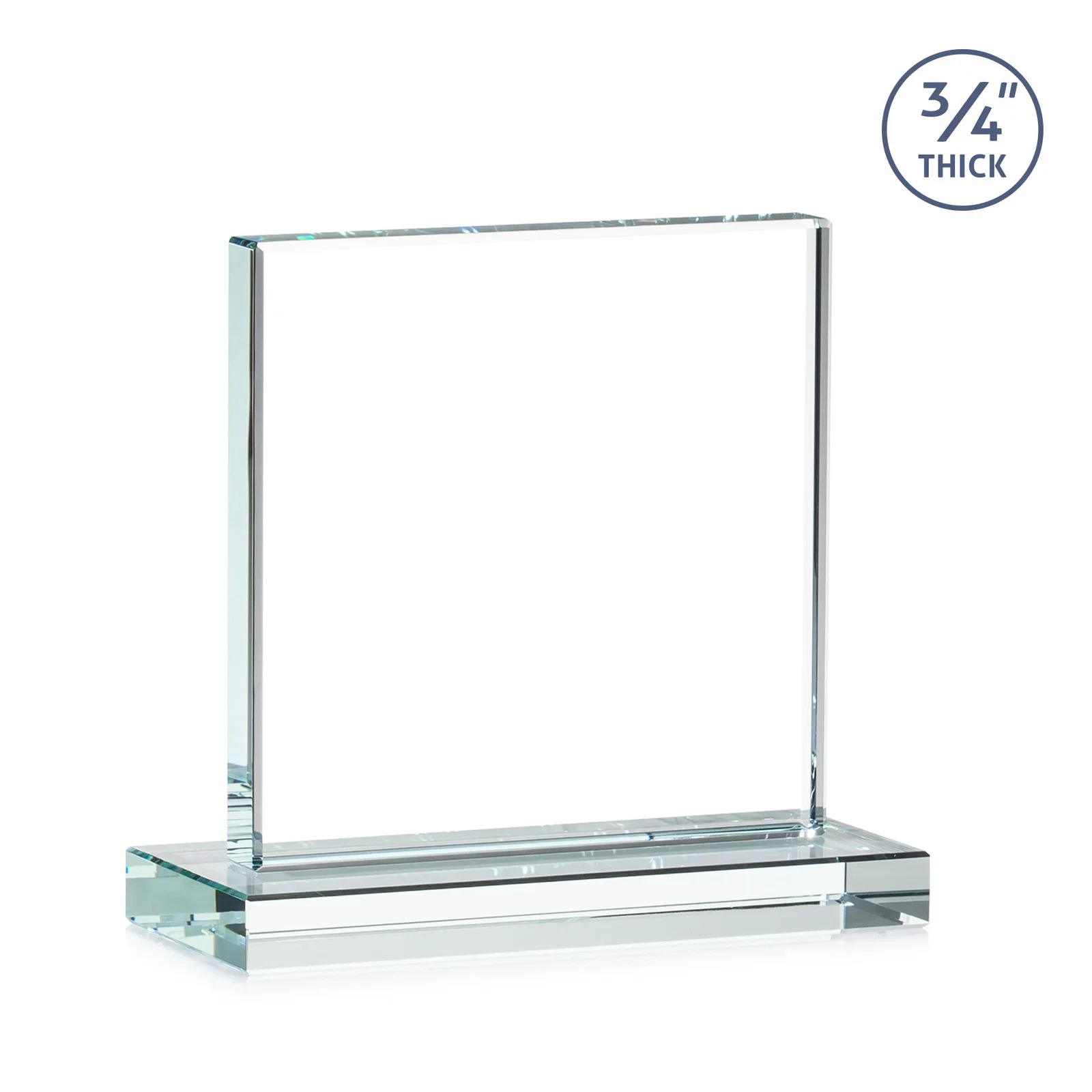 Personalized Jade Glass Square Award With Continuous Matching Base, with your logo for company anniversary events