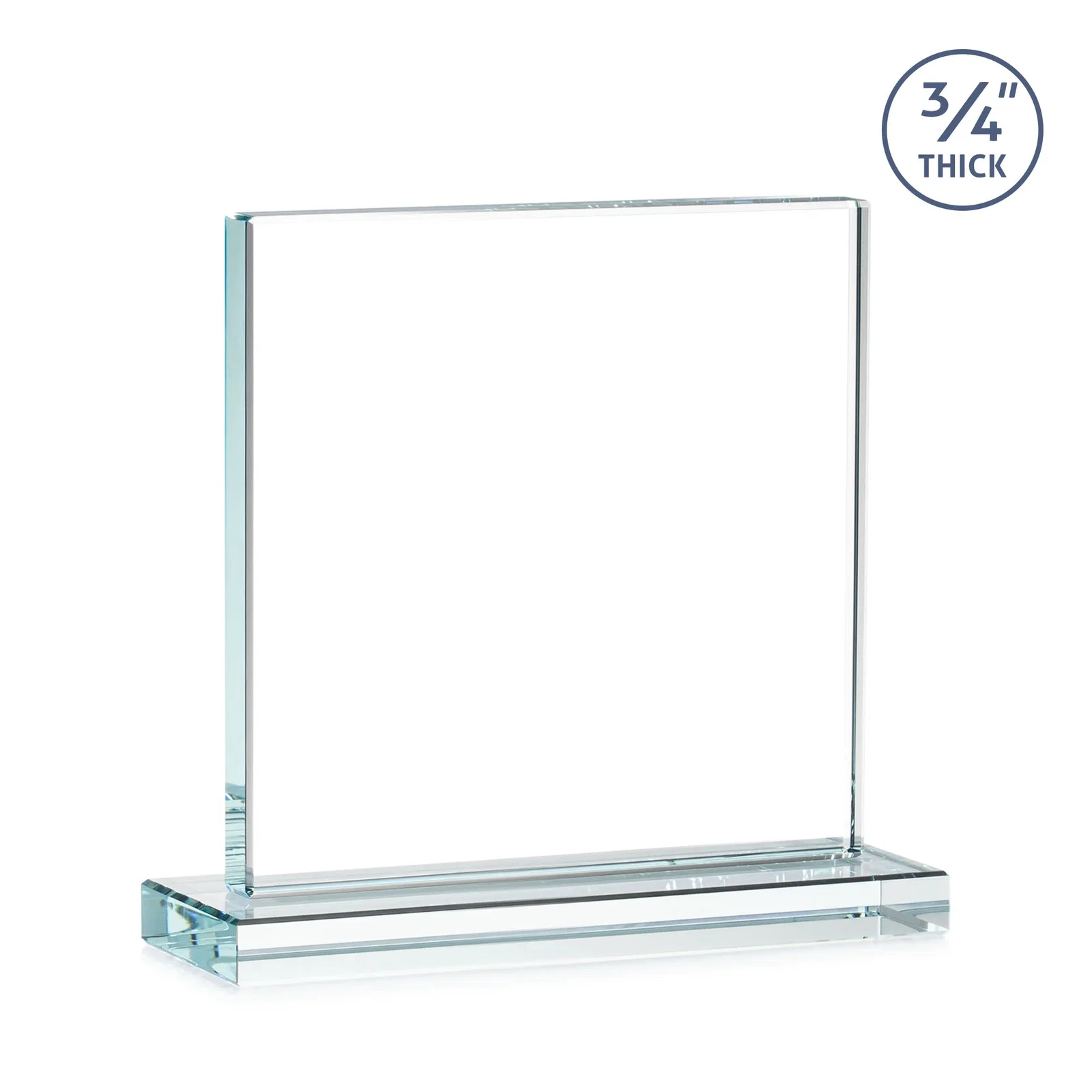 Promotional Jade Glass Square Award With Continuous Matching Base, with your logo for employee recognition