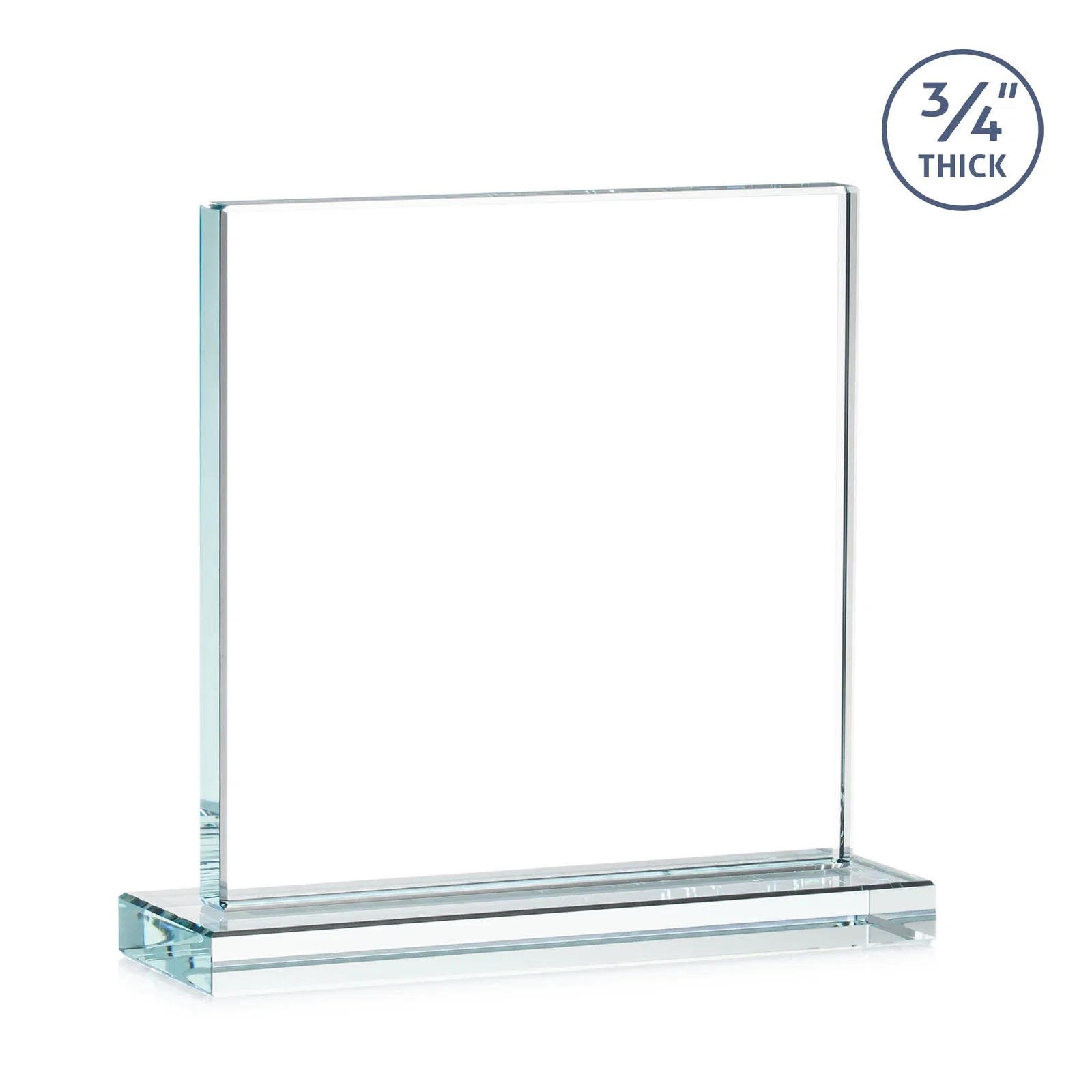 Promotional Jade Glass Square Award With Continuous Matching Base, with your logo for corporate award ceremonies