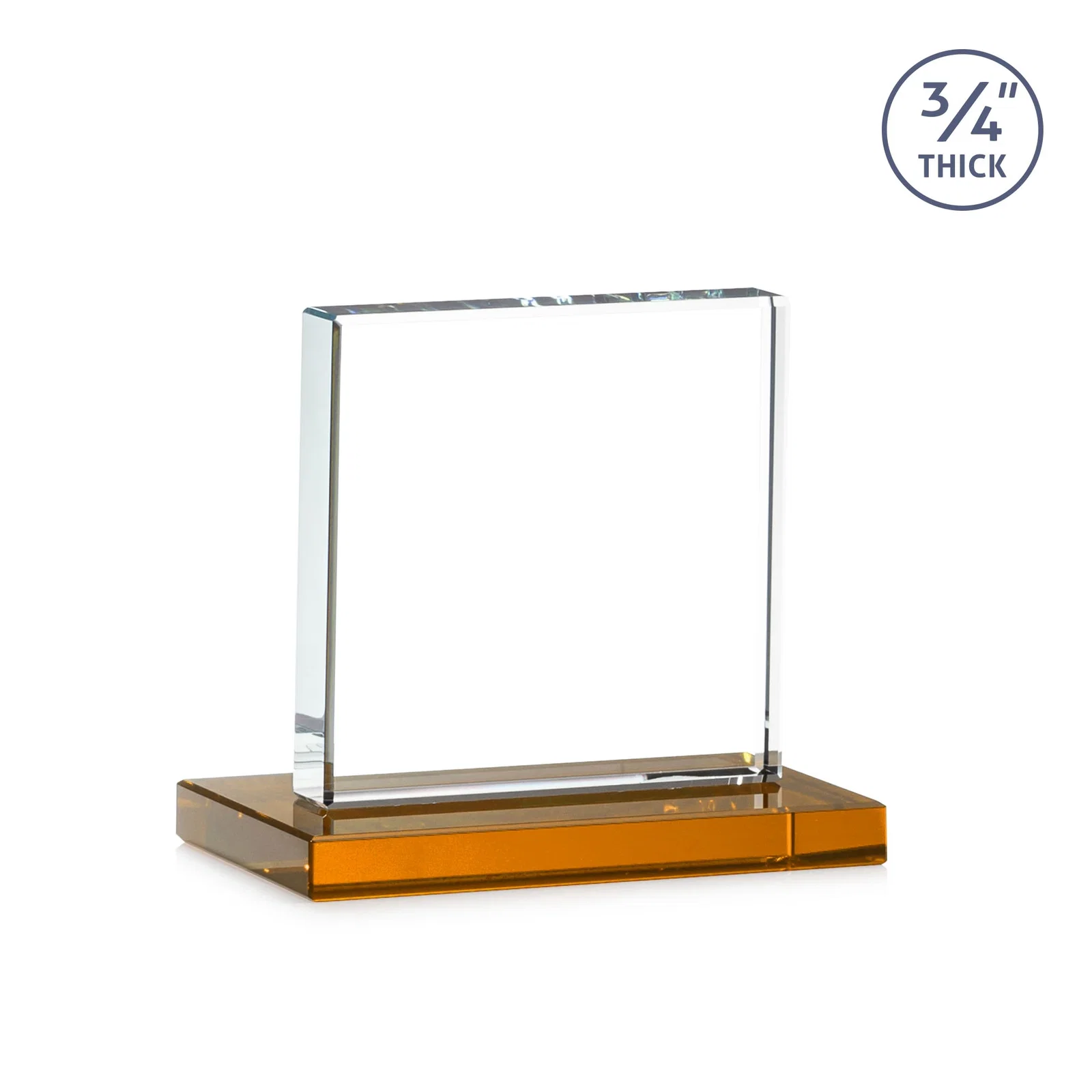 Promotional Jade Glass Square Award With Continuous Matching Base, with your logo for service anniversary gifts