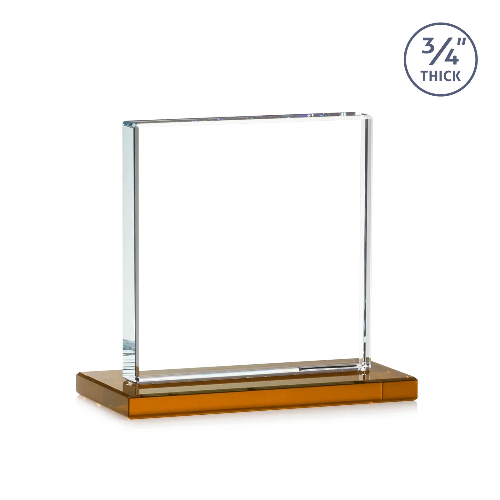 Promotional Jade Glass Square Award With Continuous Matching Base, with your logo for sales achievement awards