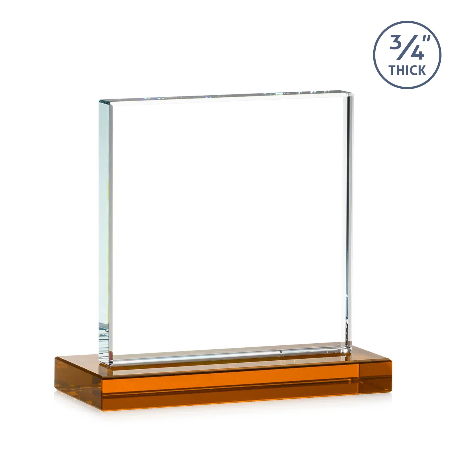 Promotional Jade Glass Square Award With Continuous Matching Base, with your logo for retirement presentations