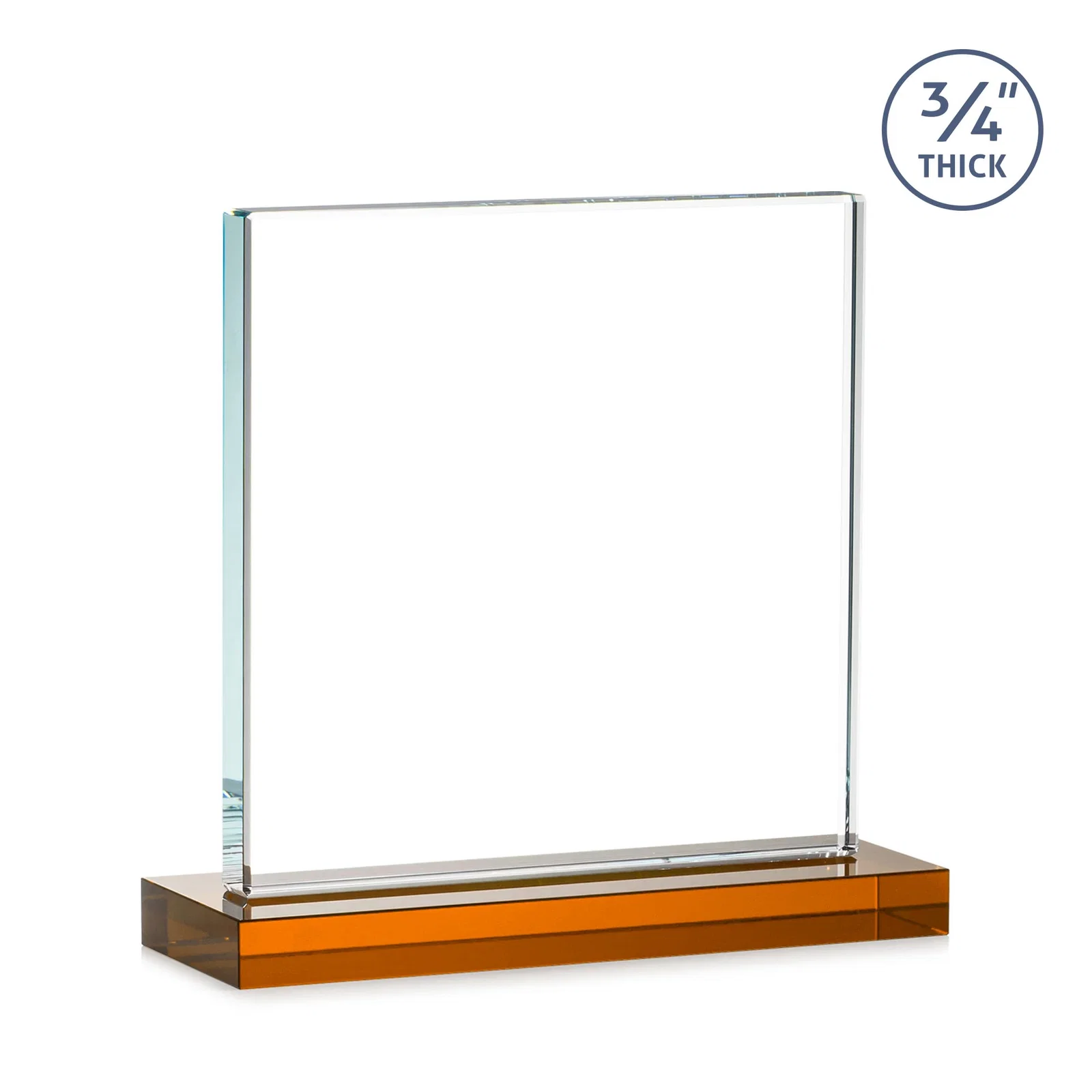 Promotional Jade Glass Square Award With Continuous Matching Base, with your logo for team milestone celebrations