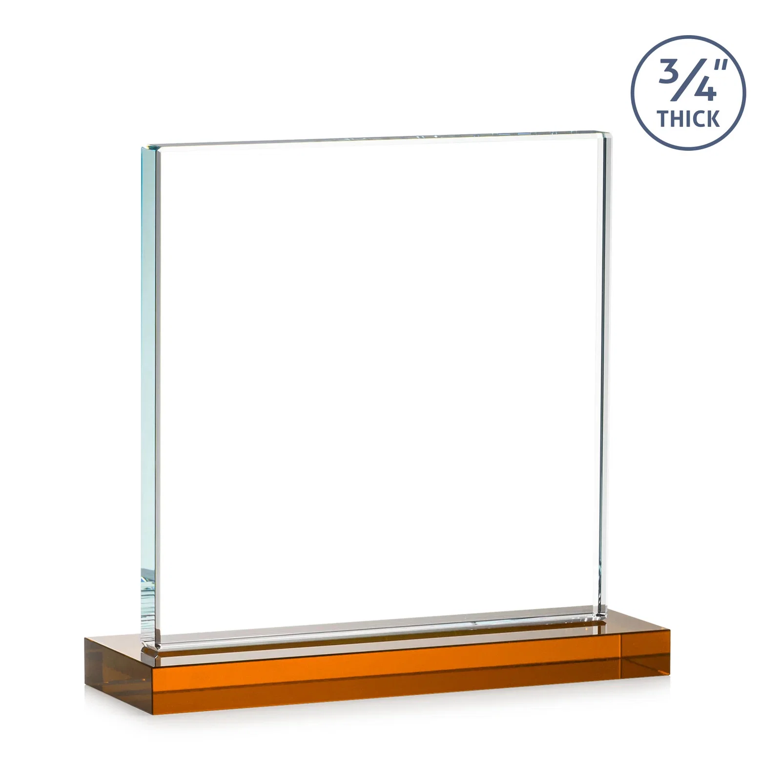 Promotional Jade Glass Square Award With Continuous Matching Base, with your logo for donor appreciation