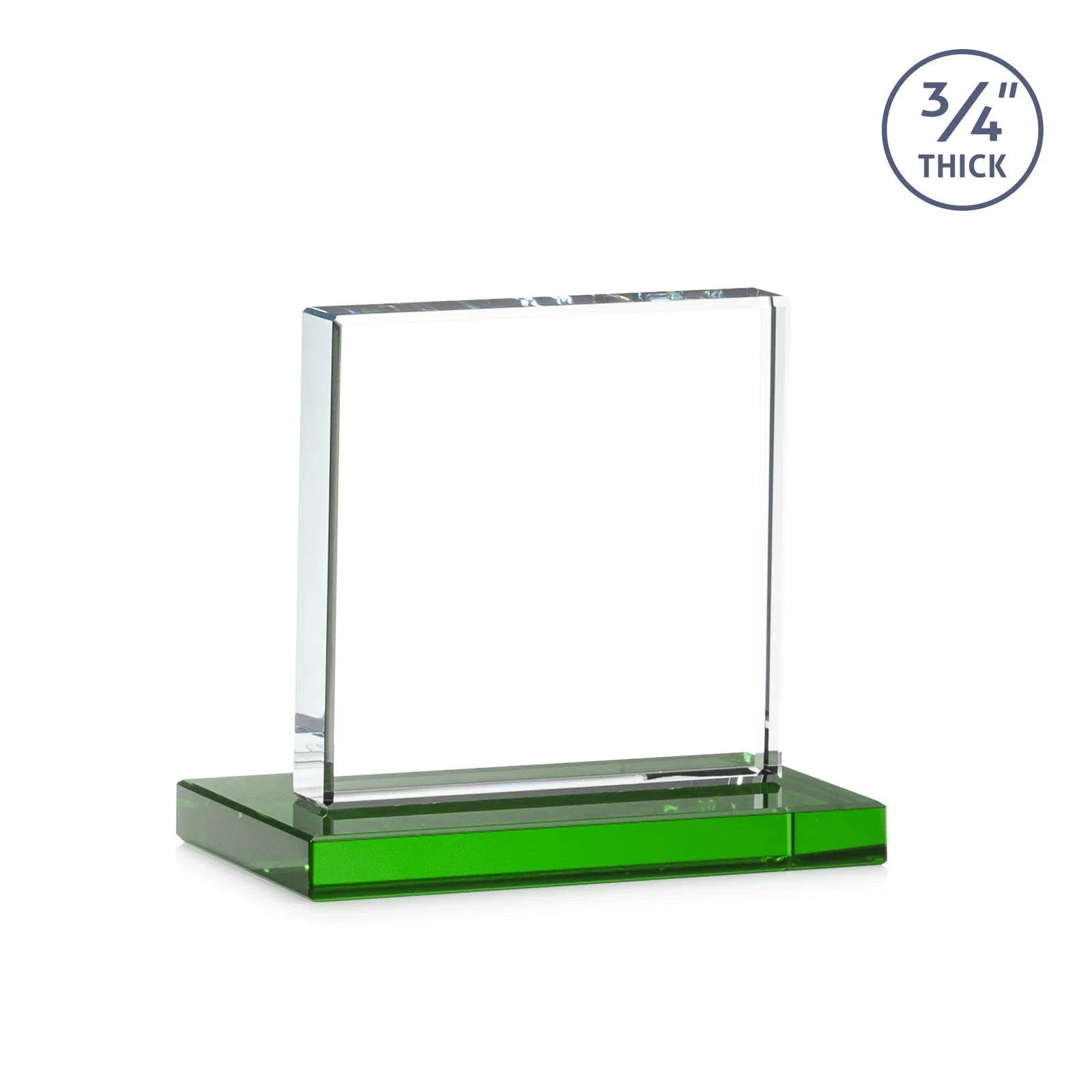 Promotional Jade Glass Square Award With Continuous Matching Base, with your logo for graduation ceremonies