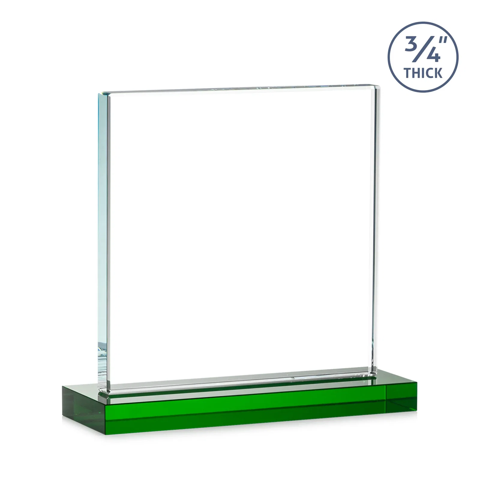 Promotional Jade Glass Square Award With Continuous Matching Base, with your logo for dealer and partner awards
